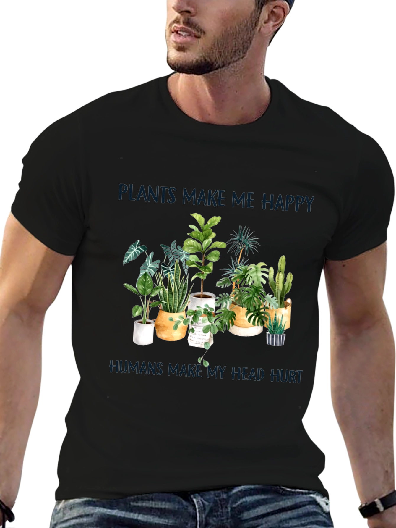 Black Plants Make Me Happy T-Shirt view 6