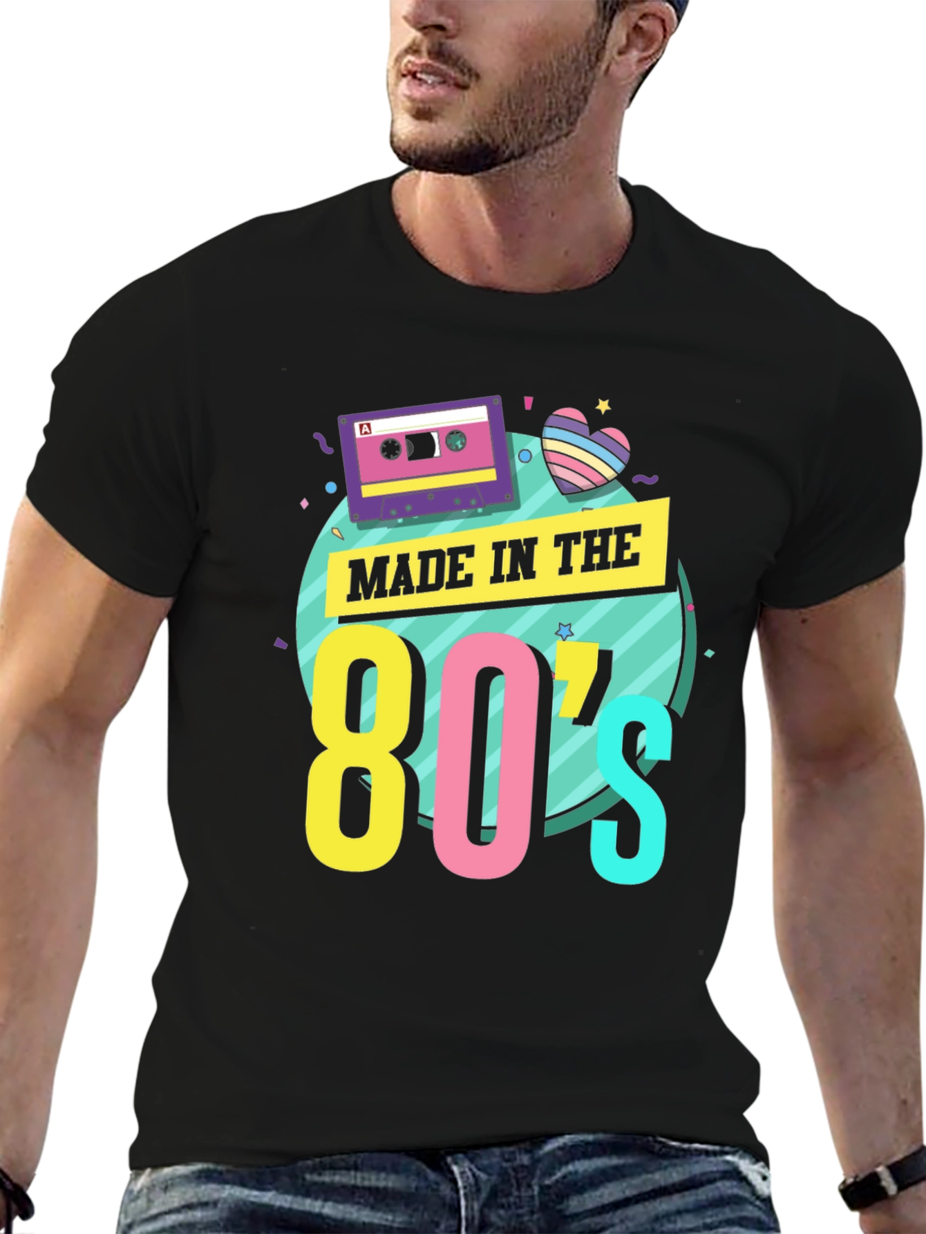 Black Retro 'Made in the 80s' Graphic Tee view 6