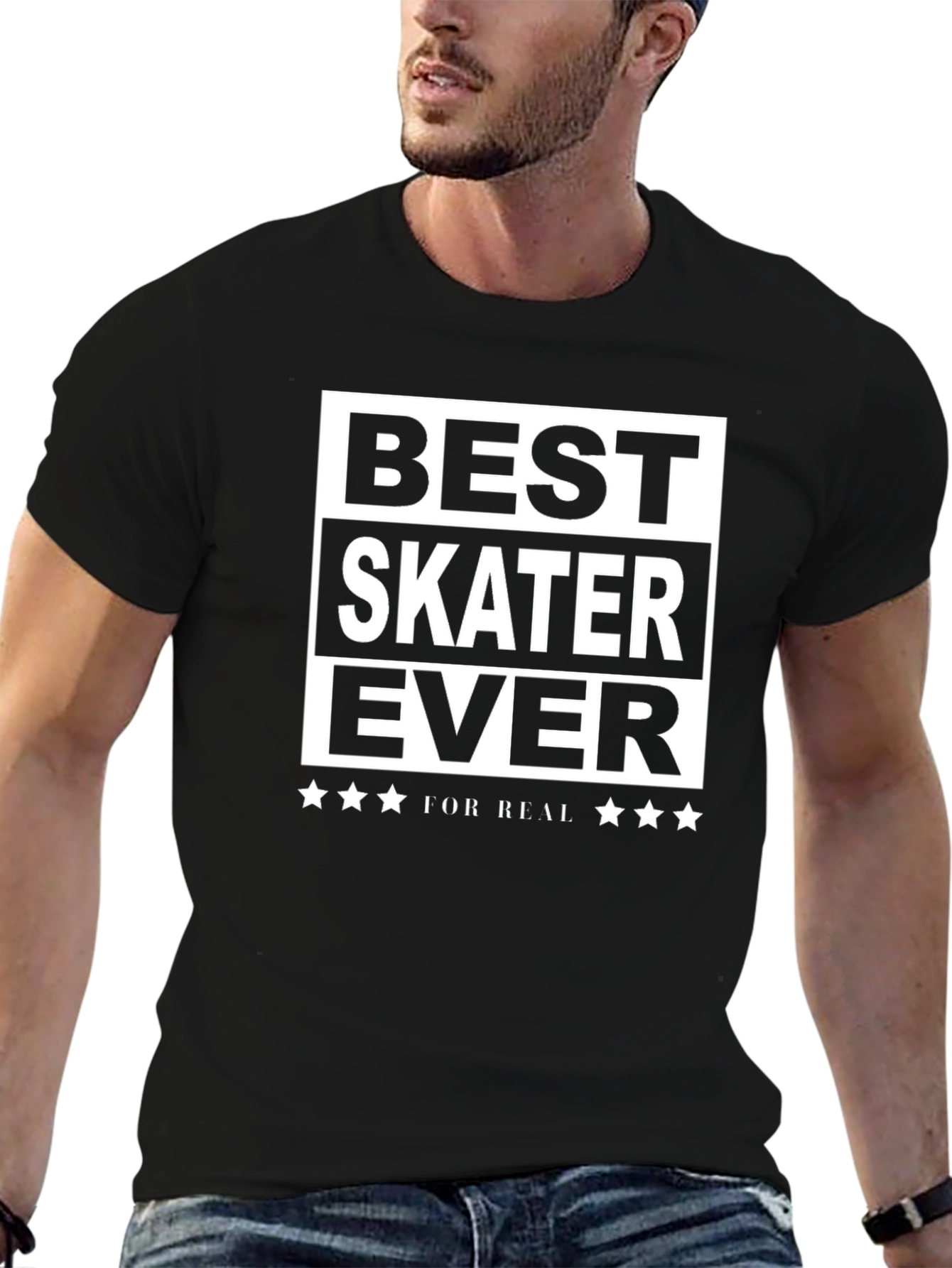 Black Best Skater Ever T-Shirt - For Real view 6