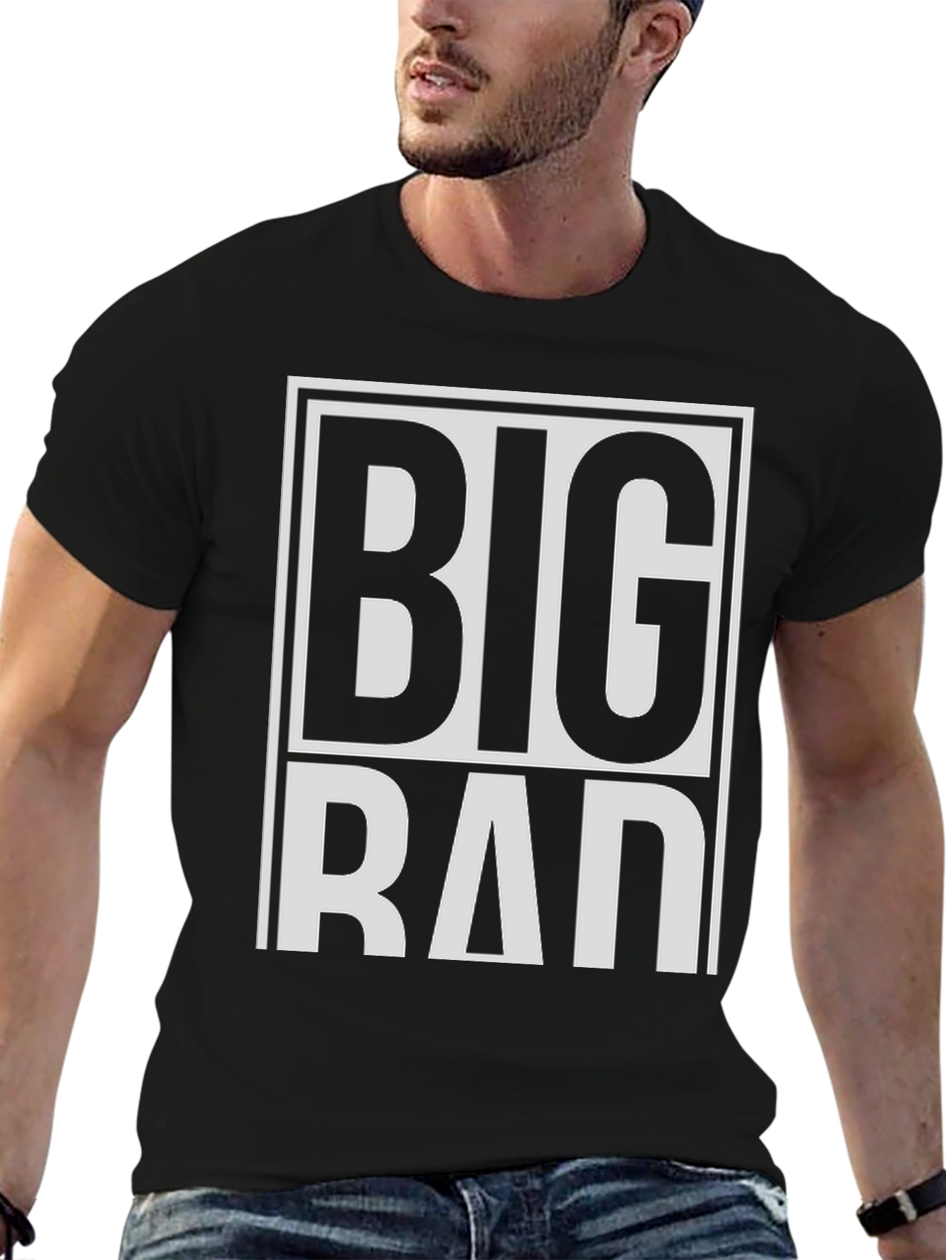 Black Big Rad Graphic Tee - Bold Statement T-Shirt view 6