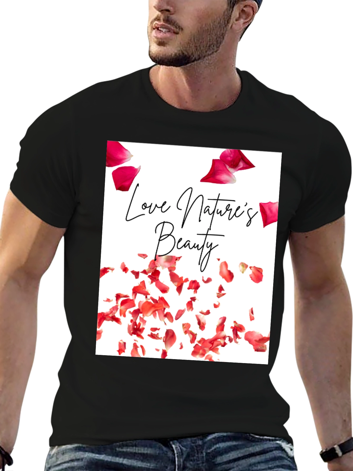 Black Nature's Beauty Graphic Tee - Soft Cotton Comfort view 6