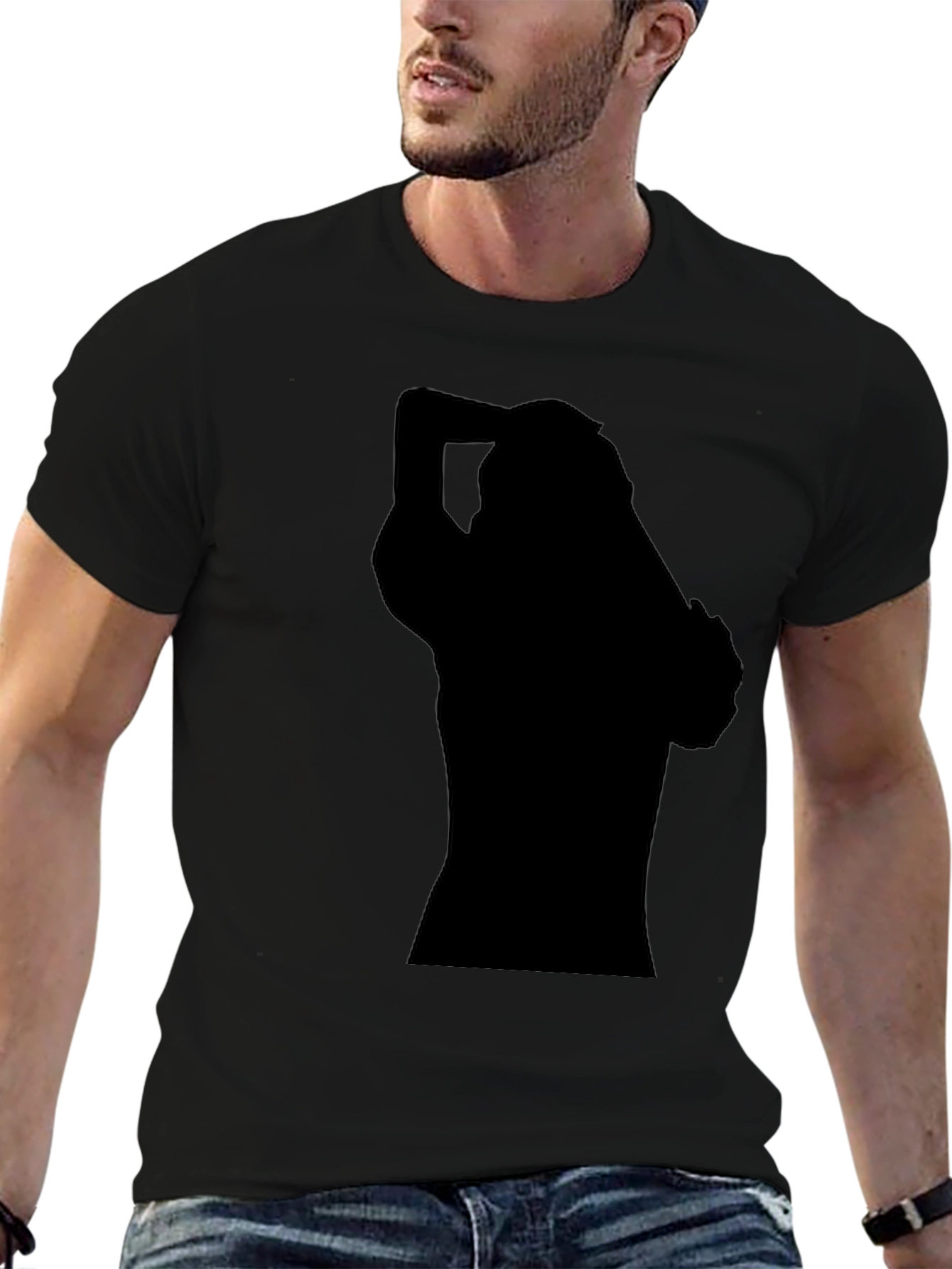 Black Black Silhouette Graphic T-Shirt view 6