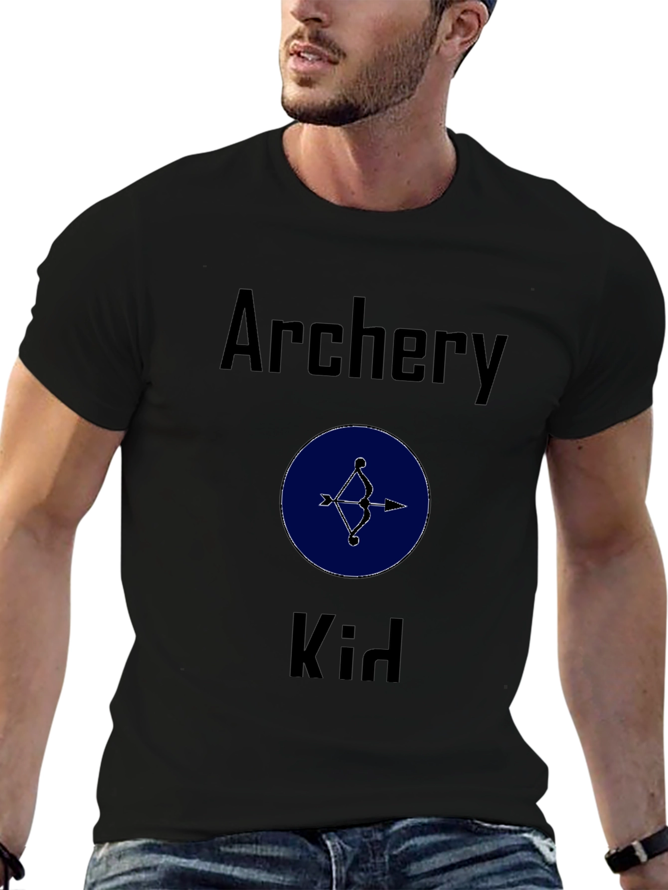 Black Archery Kid T-Shirt: Bow & Arrow Design view 6
