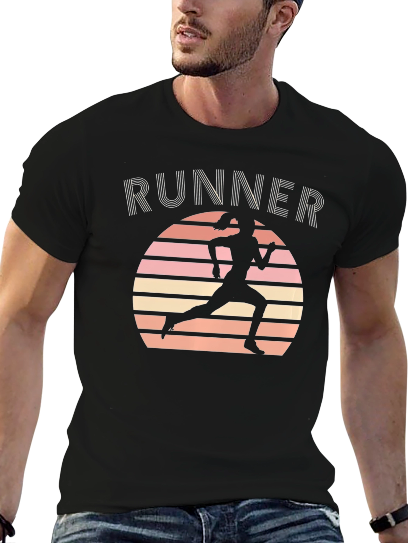 Black Runner Silhouette Graphic T-Shirt view 6