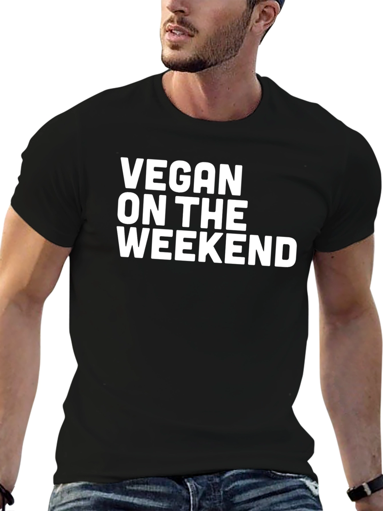 Black Vegan on the Weekend Black T-Shirt view 6
