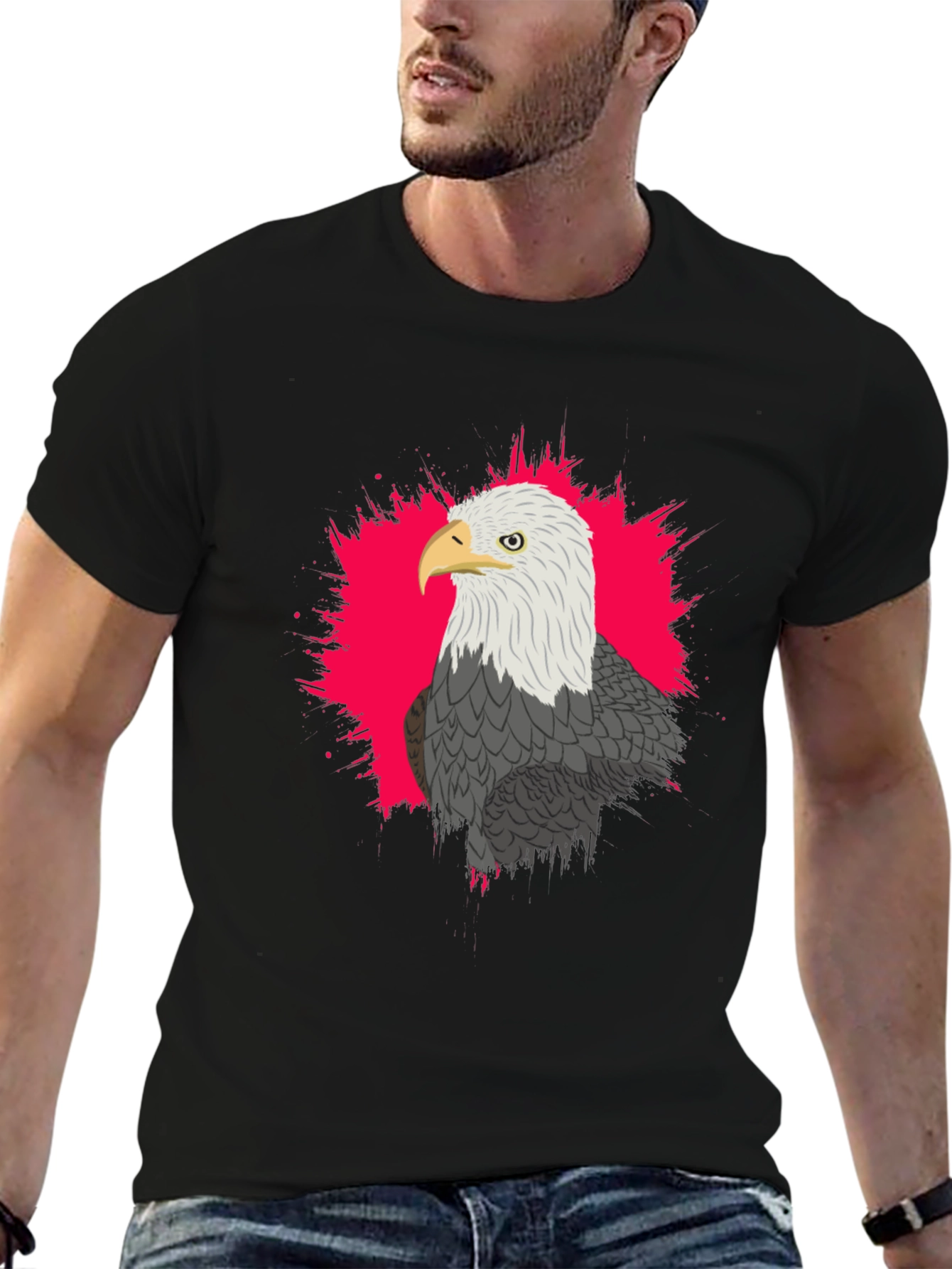 Black Eagle Graphic Tee - Black Cotton Blend view 6