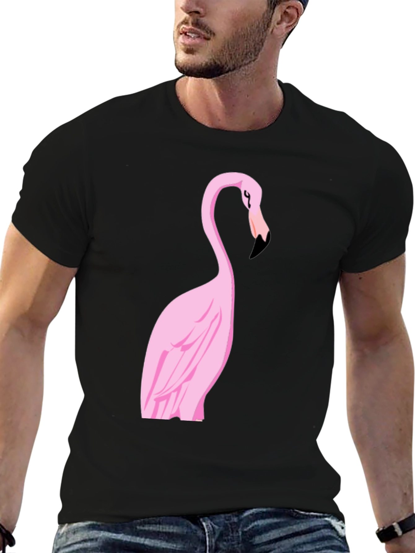 Black Flamingo Graphic Tee - Stylish Black Cotton Shirt view 6