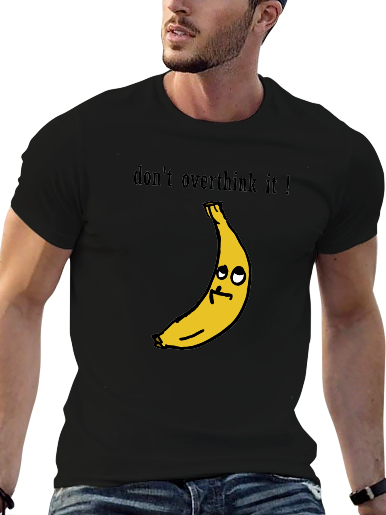 Black Funny Banana Graphic Tee - Don't Overthink It T-Shirt view 6