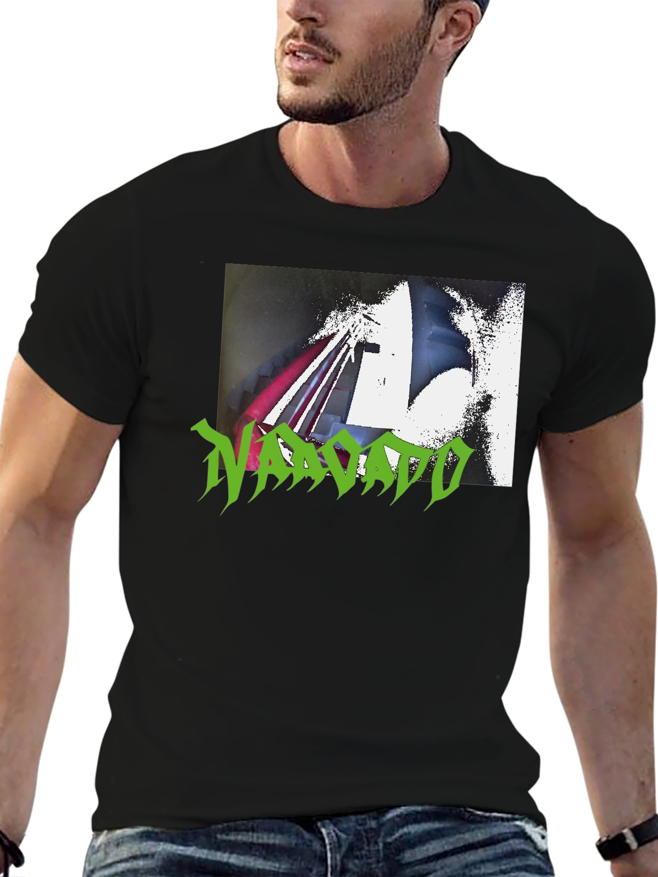 Black Navajo Green Graphic Tee view 6