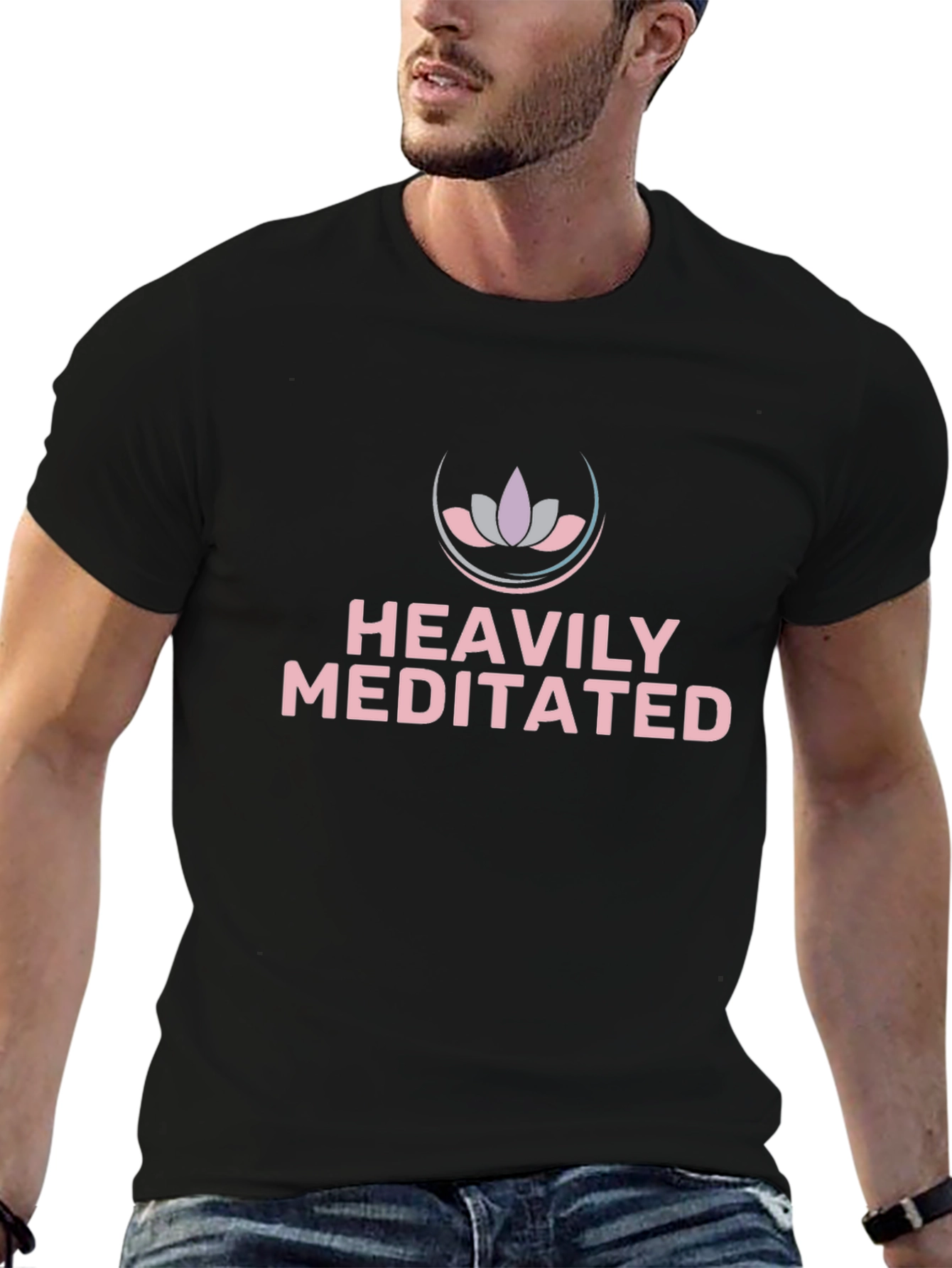 Black Heavily Meditated Graphic T-Shirt view 6