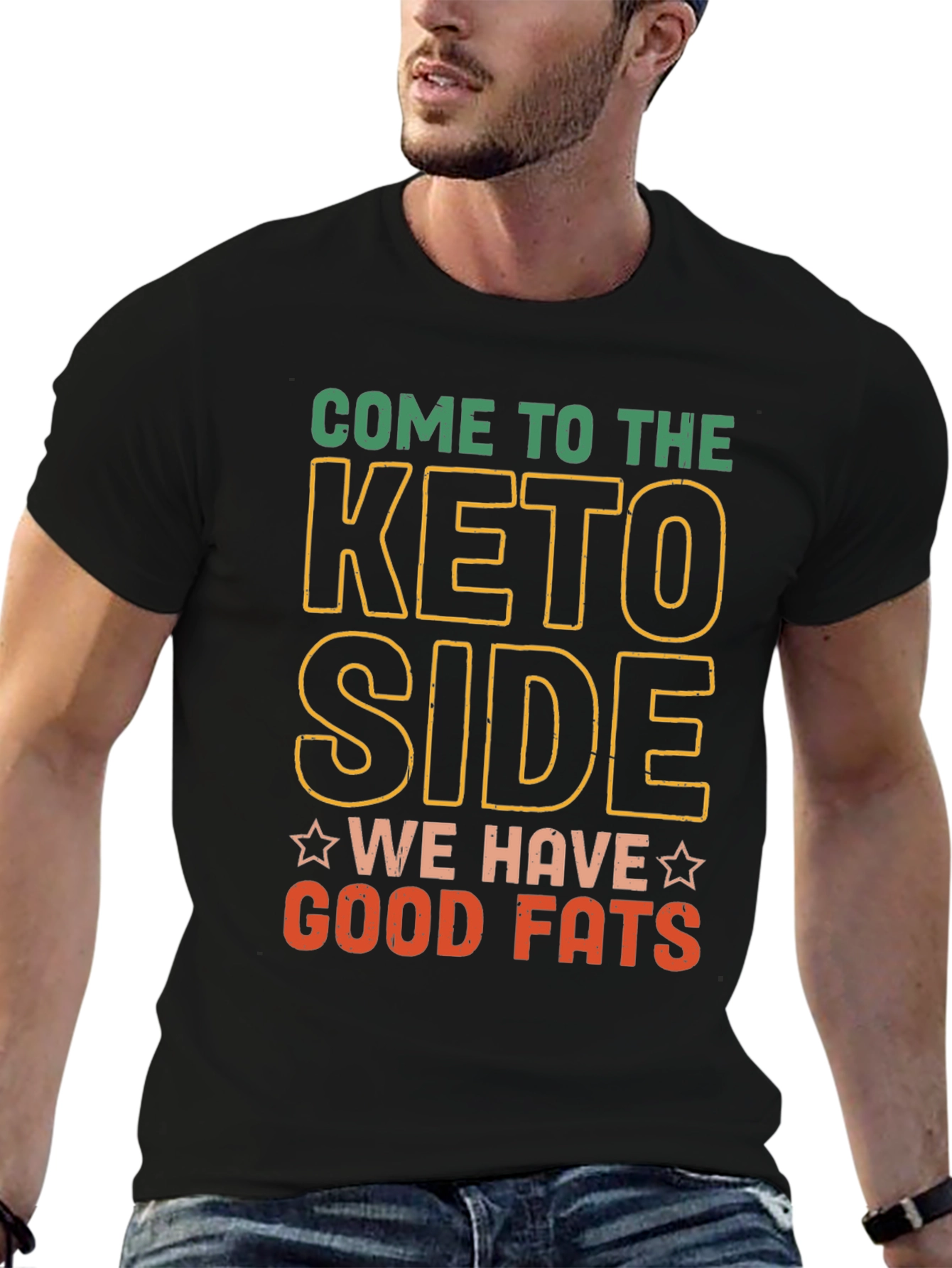Black Come to the Keto Side T-Shirt view 6