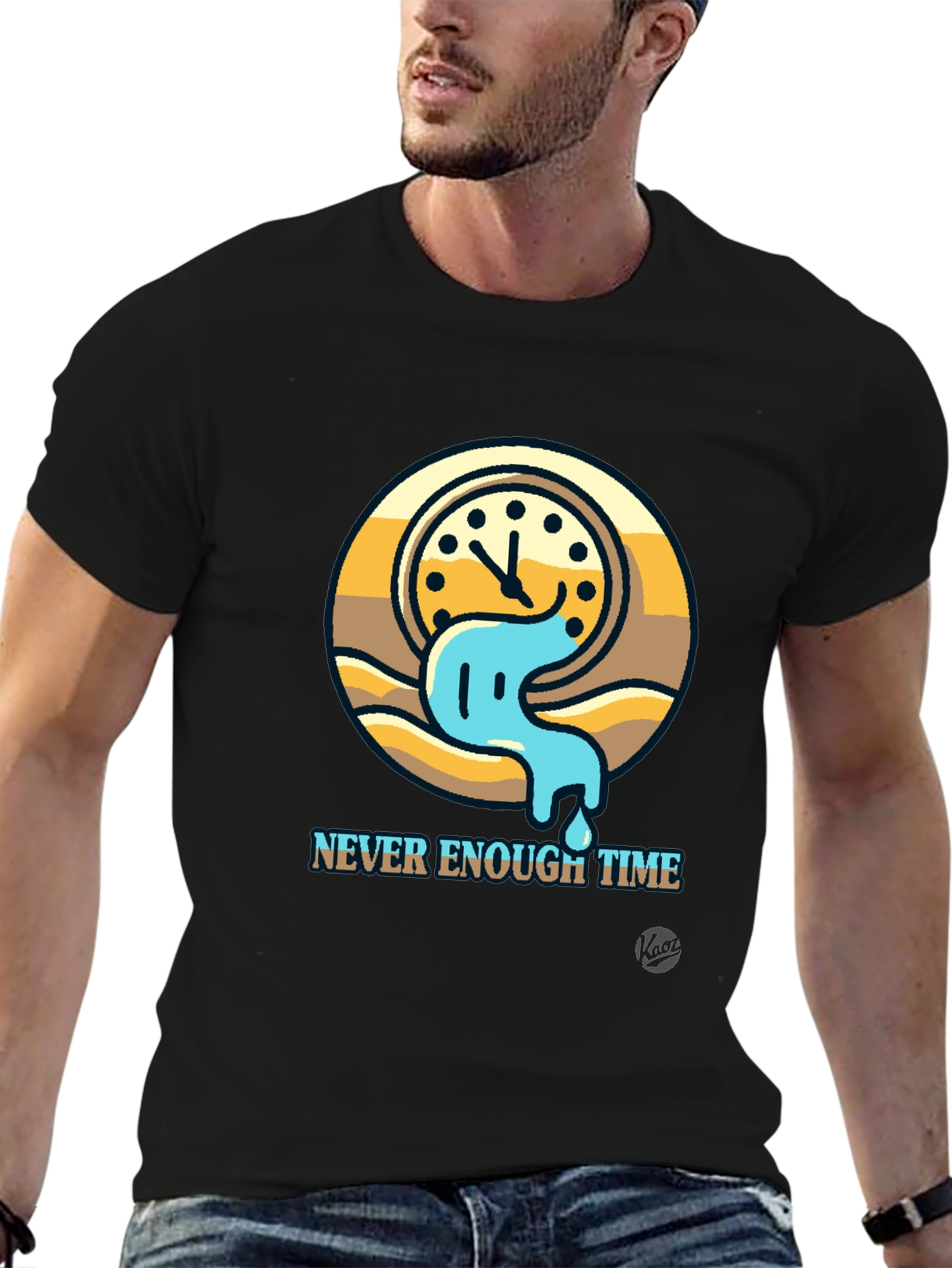 Black Never Enough Time Graphic Tee - Unique Design view 6