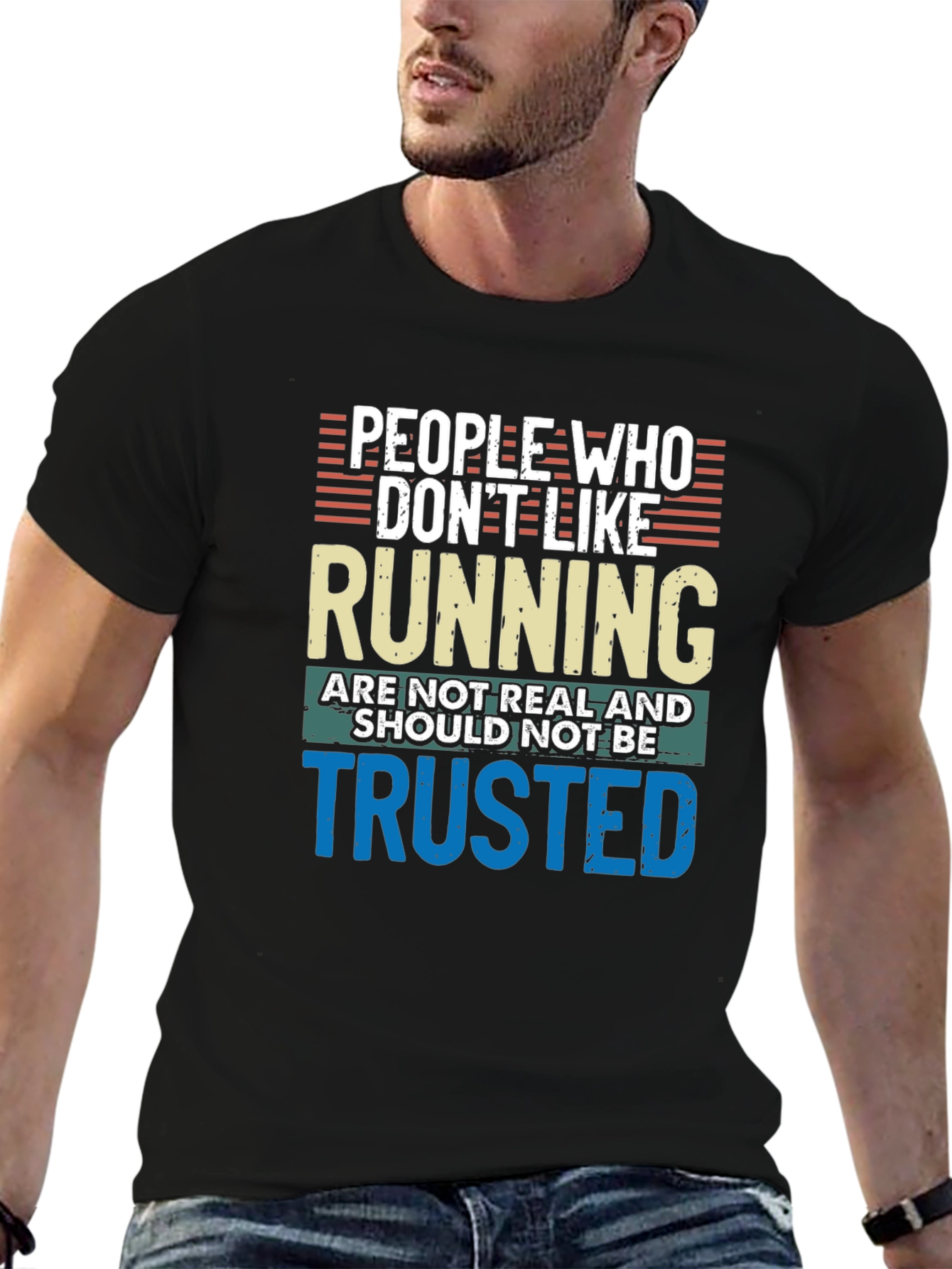 Black Funny Running T-Shirt - People Who Don't Like Running view 6