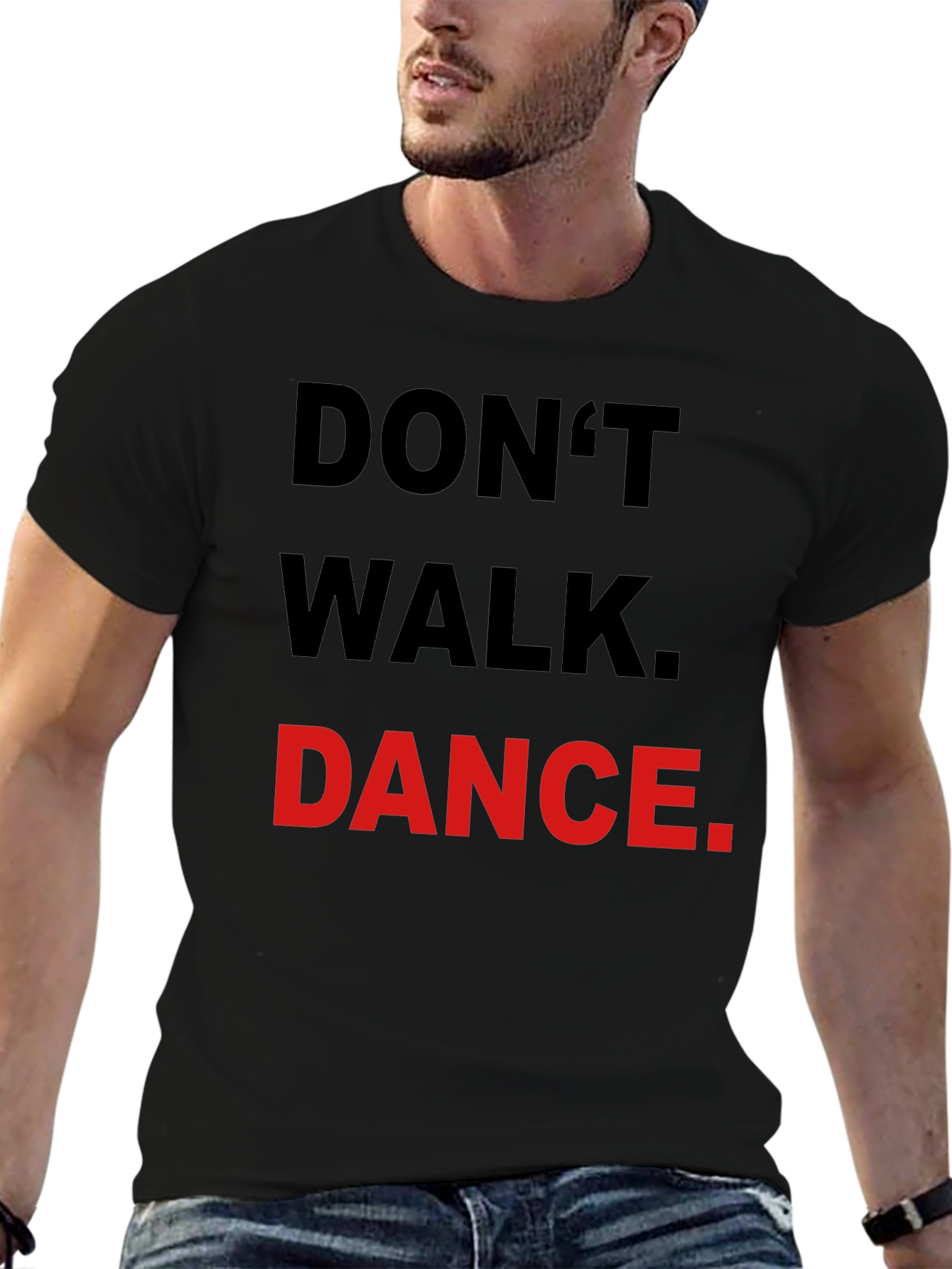 Black Don't Walk Dance T-Shirt - Black Crew Neck Tee view 6