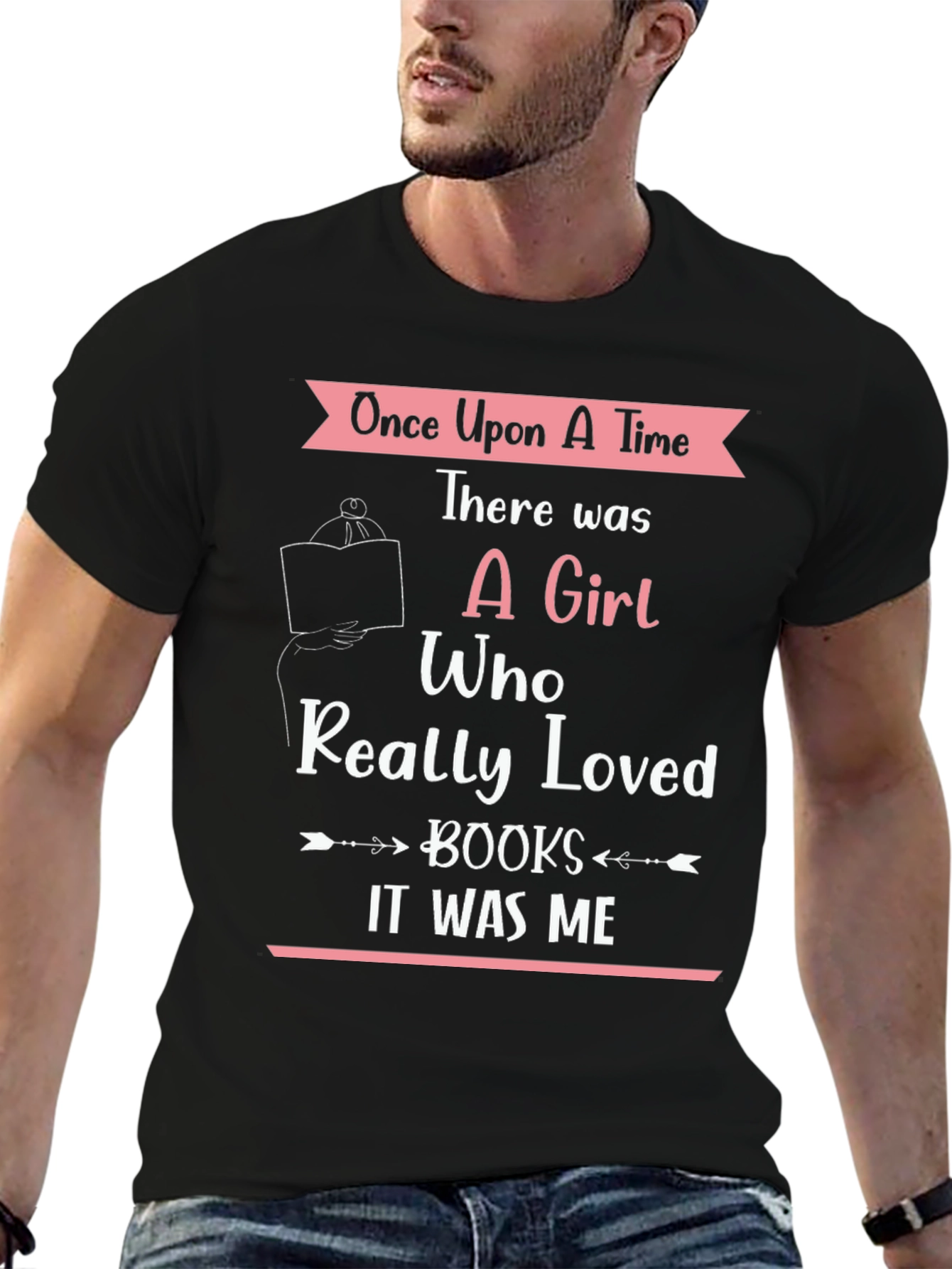 Black Book Lover T-Shirt: Once Upon A Time, A Girl Who Loved Books view 6