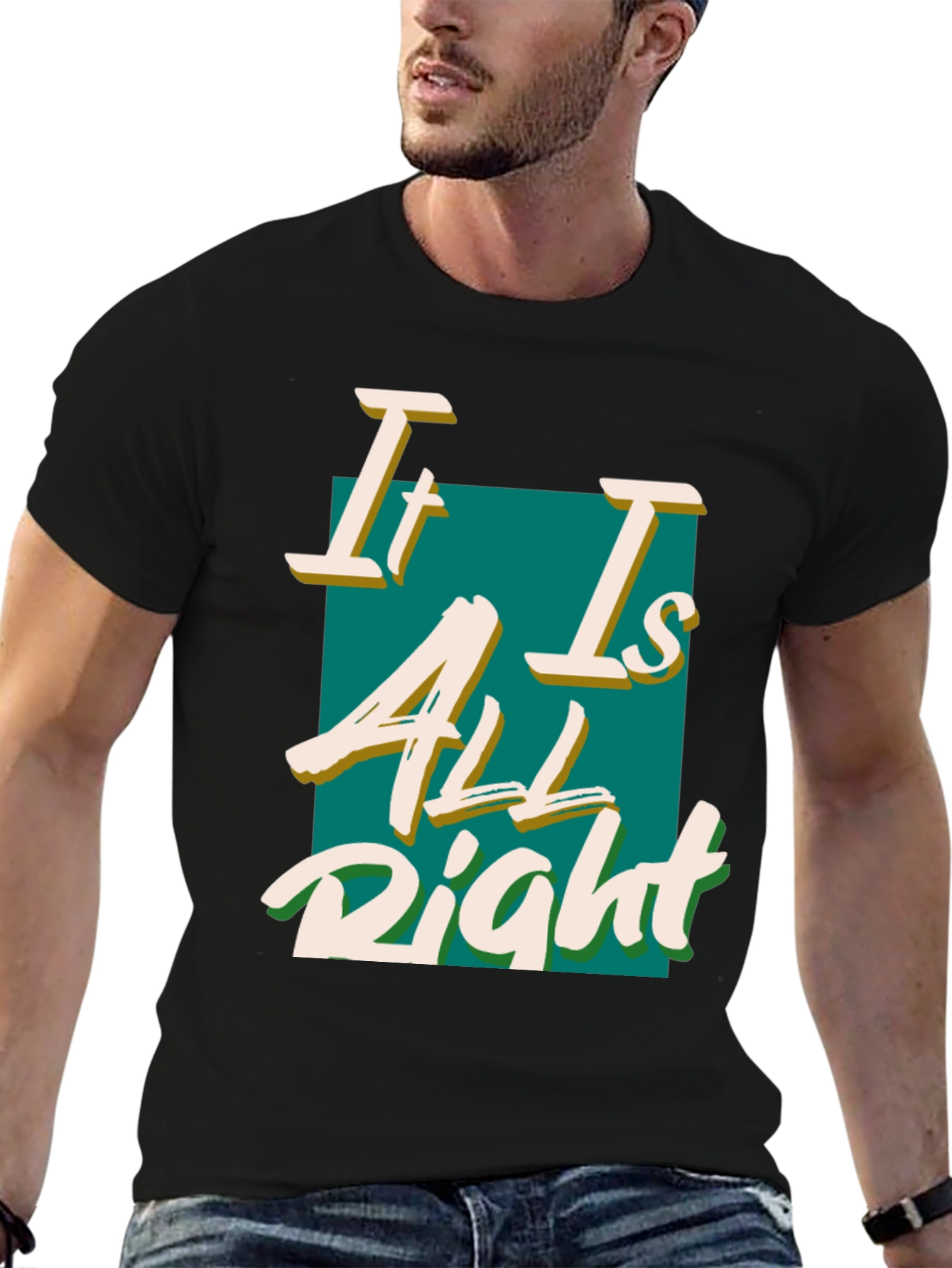 Black It Is All Right Black T-Shirt view 6