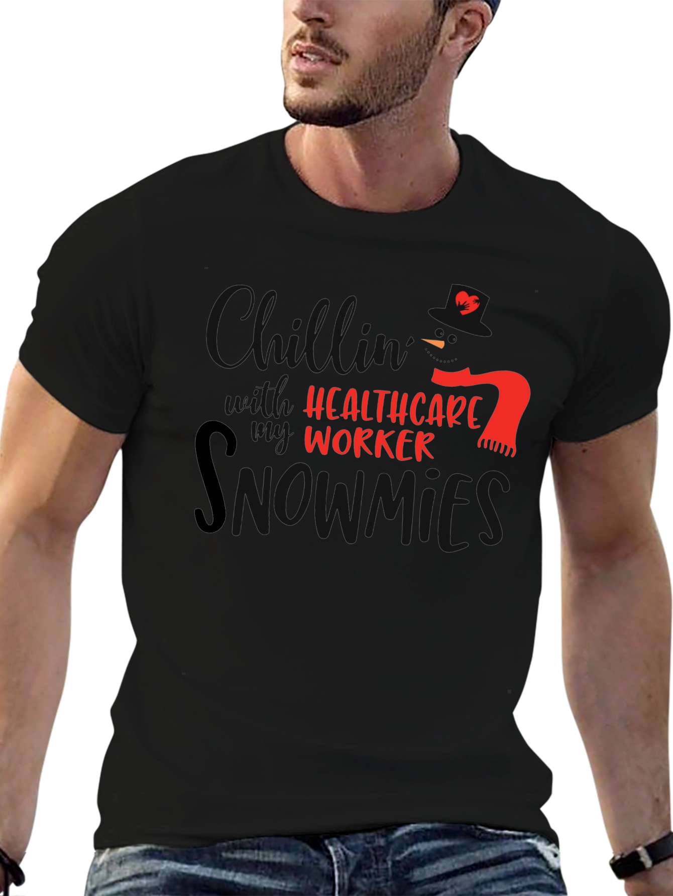 Healthcare Worker Snowman T-Shirt - 6