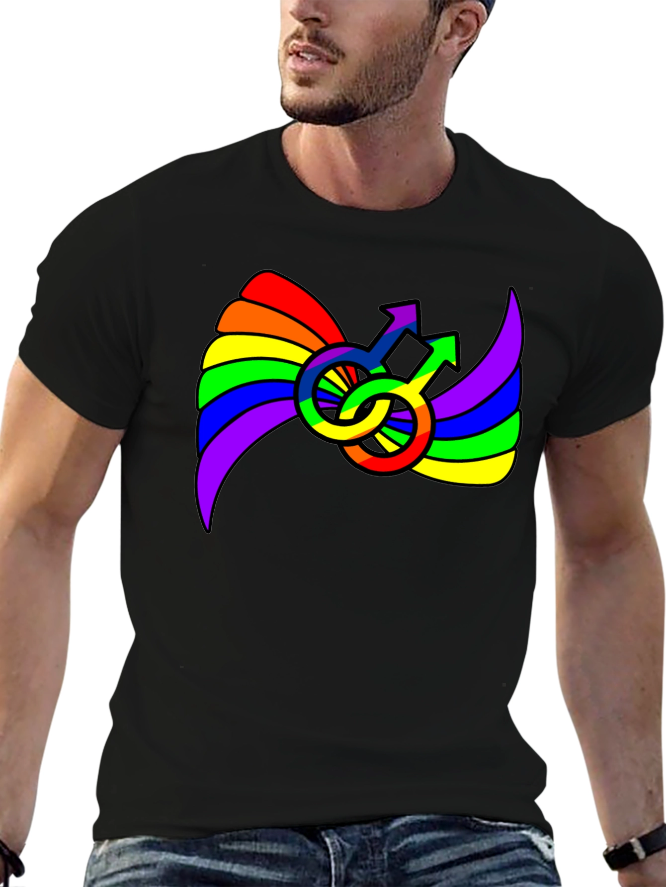 Rainbow Pride Male Symbol T-Shirt - 6