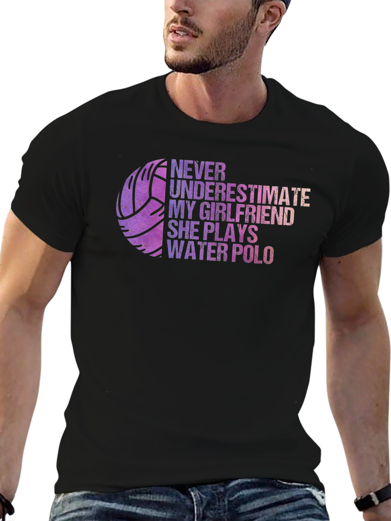 Black Water Polo Girlfriend T-Shirt: Never Underestimate Her! view 6
