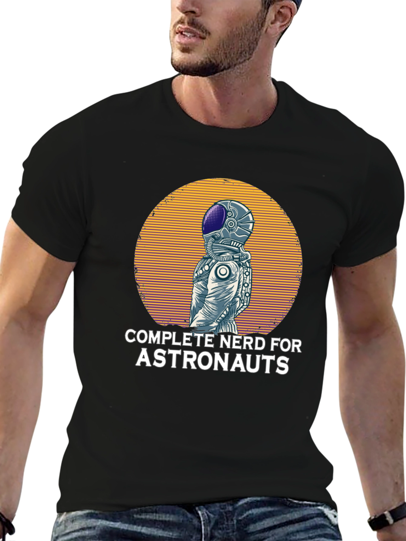 Black Nerd for Astronauts Graphic T-Shirt view 6