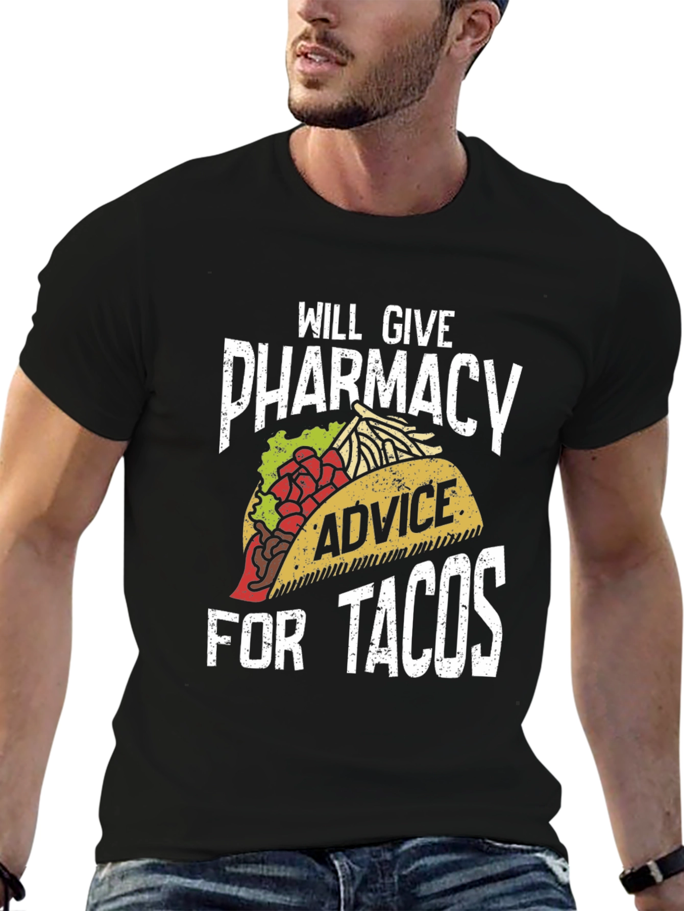 Black Pharmacy Advice for Tacos T-Shirt view 6