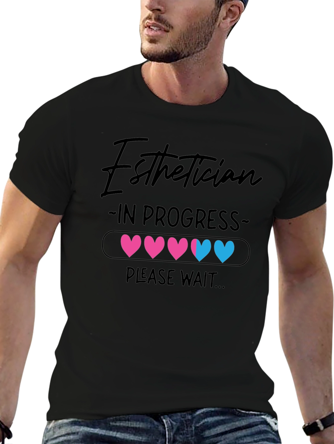 Black Esthetician In Progress Graphic T-Shirt view 6