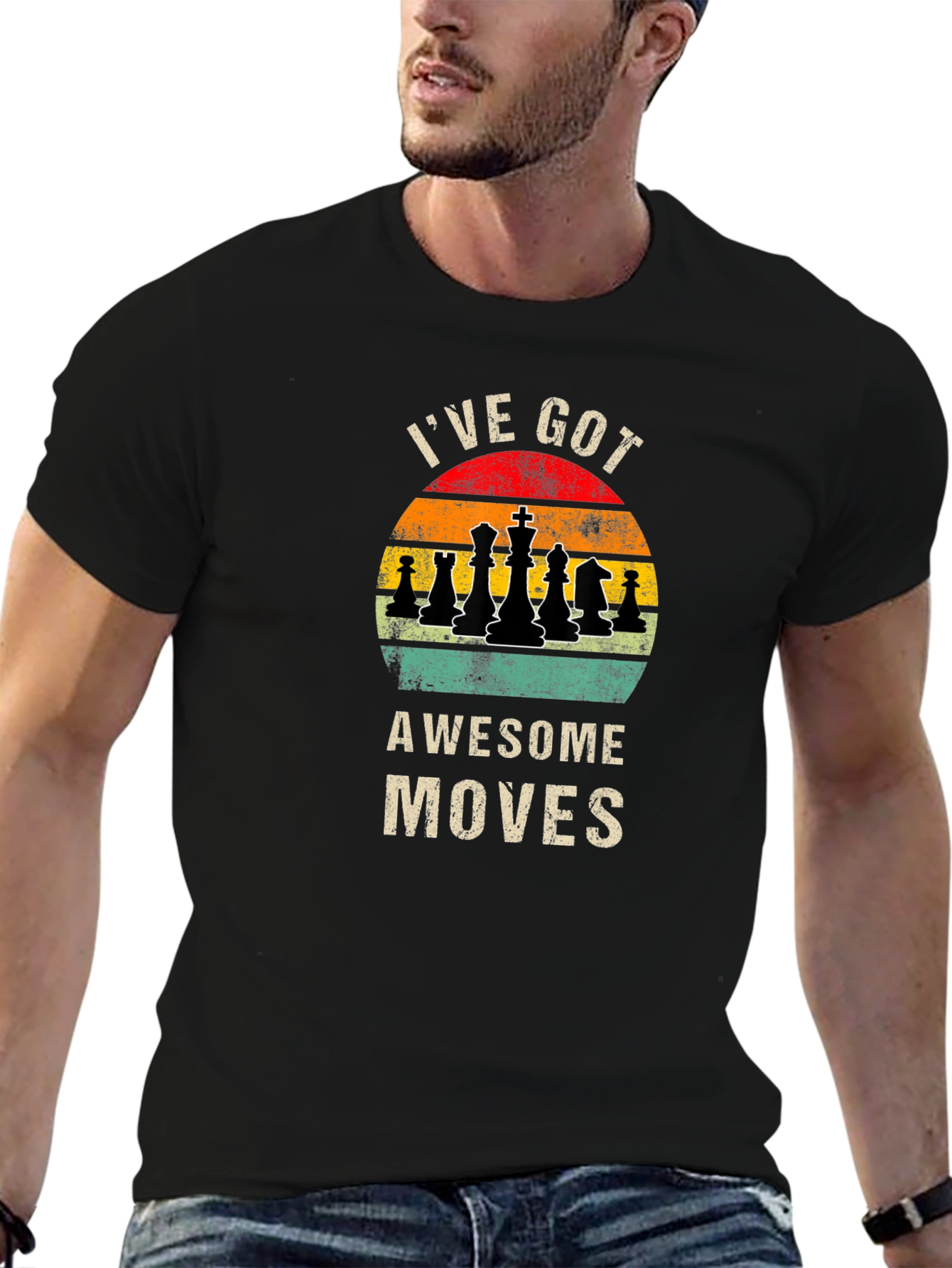 Black Awesome Moves Chess T-Shirt view 6