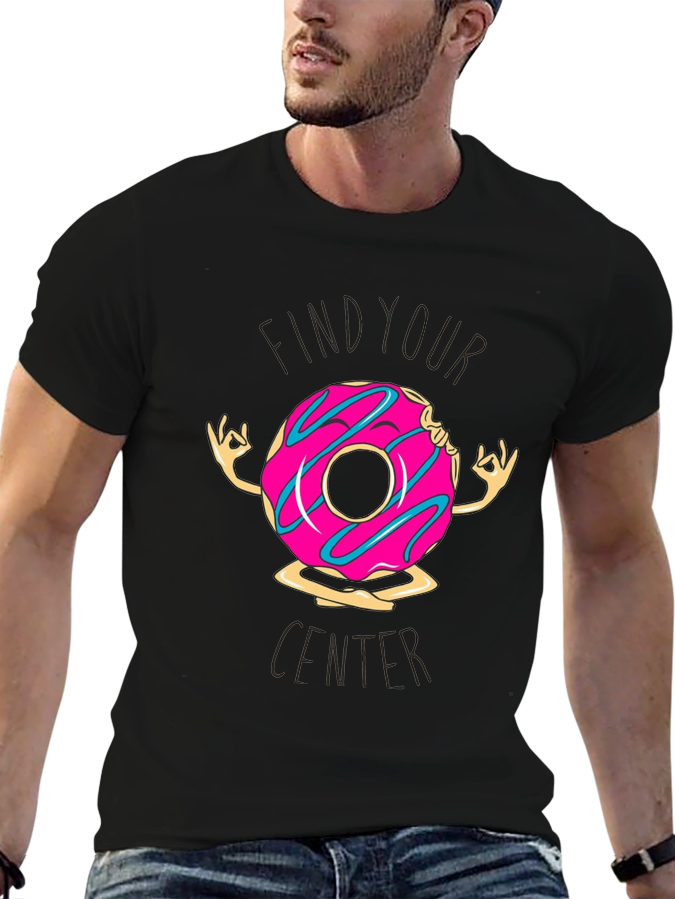 Black Zen Donut T-Shirt: Find Your Center in Comfort! view 6