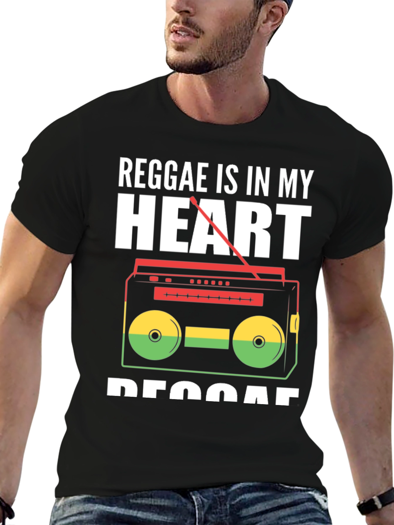 Black Reggae Is In My Heart Music T-Shirt view 6