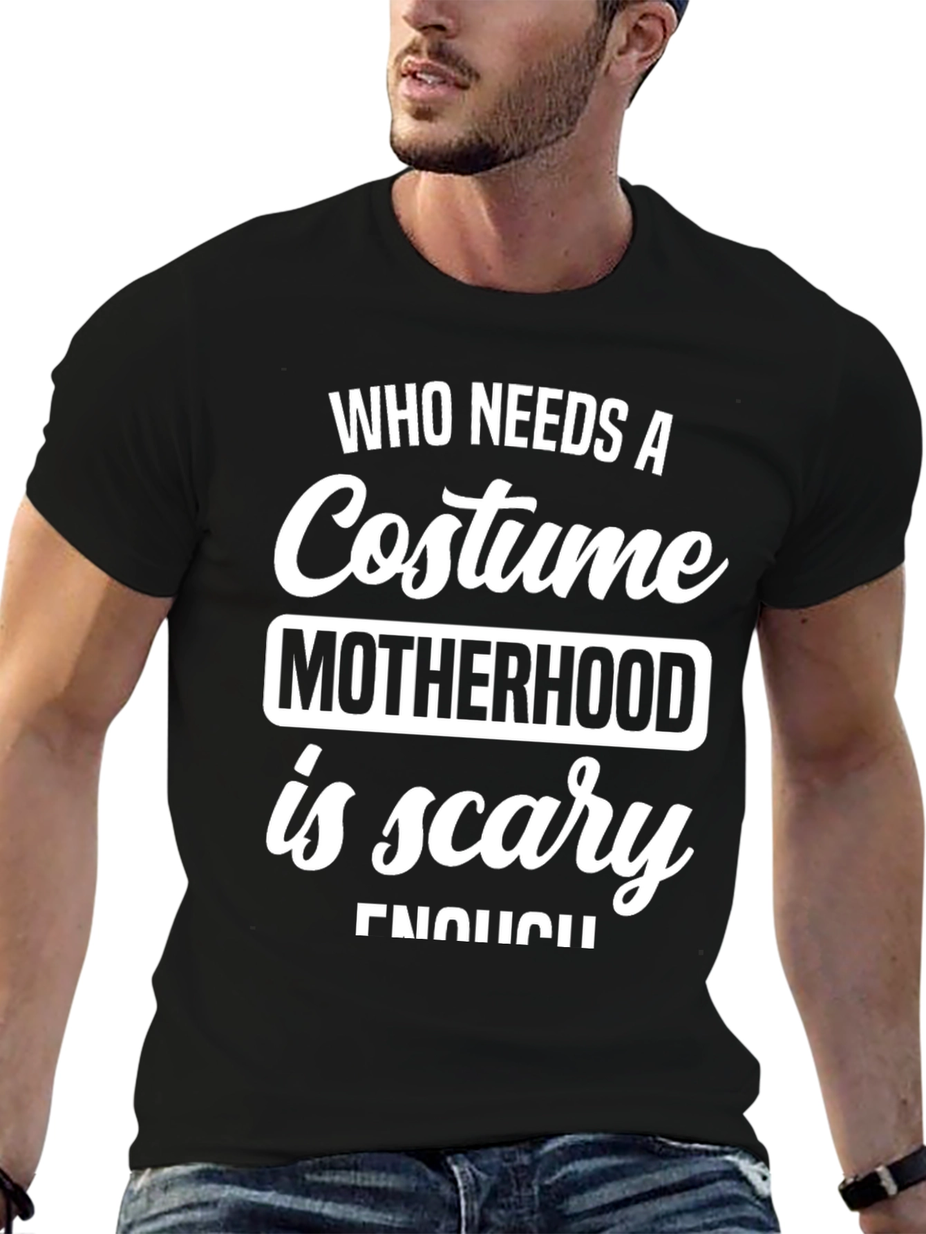 Black Motherhood is Scary T-Shirt - Halloween Costume Idea view 6