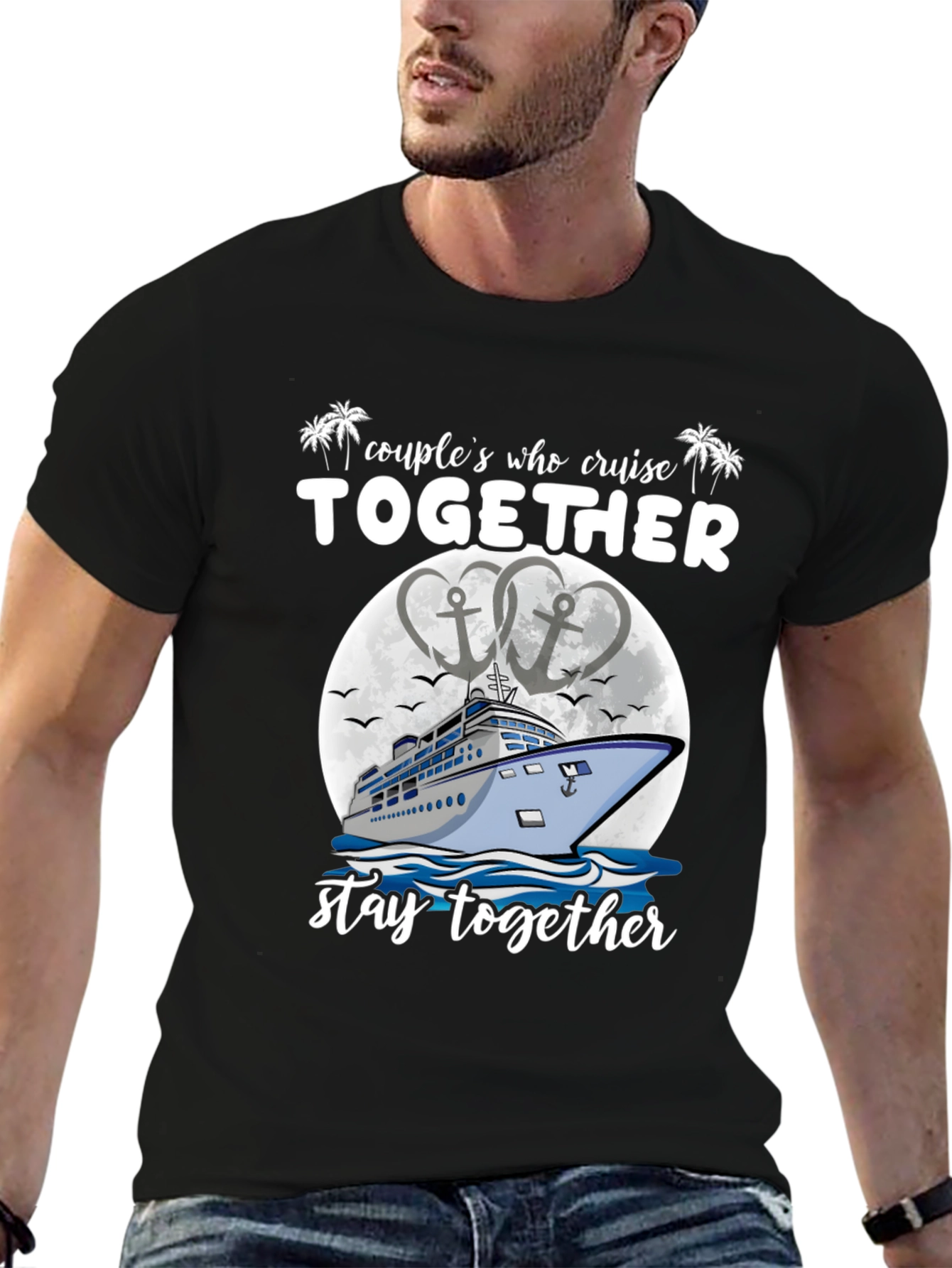 Black Couples Cruise Together T-Shirt view 6