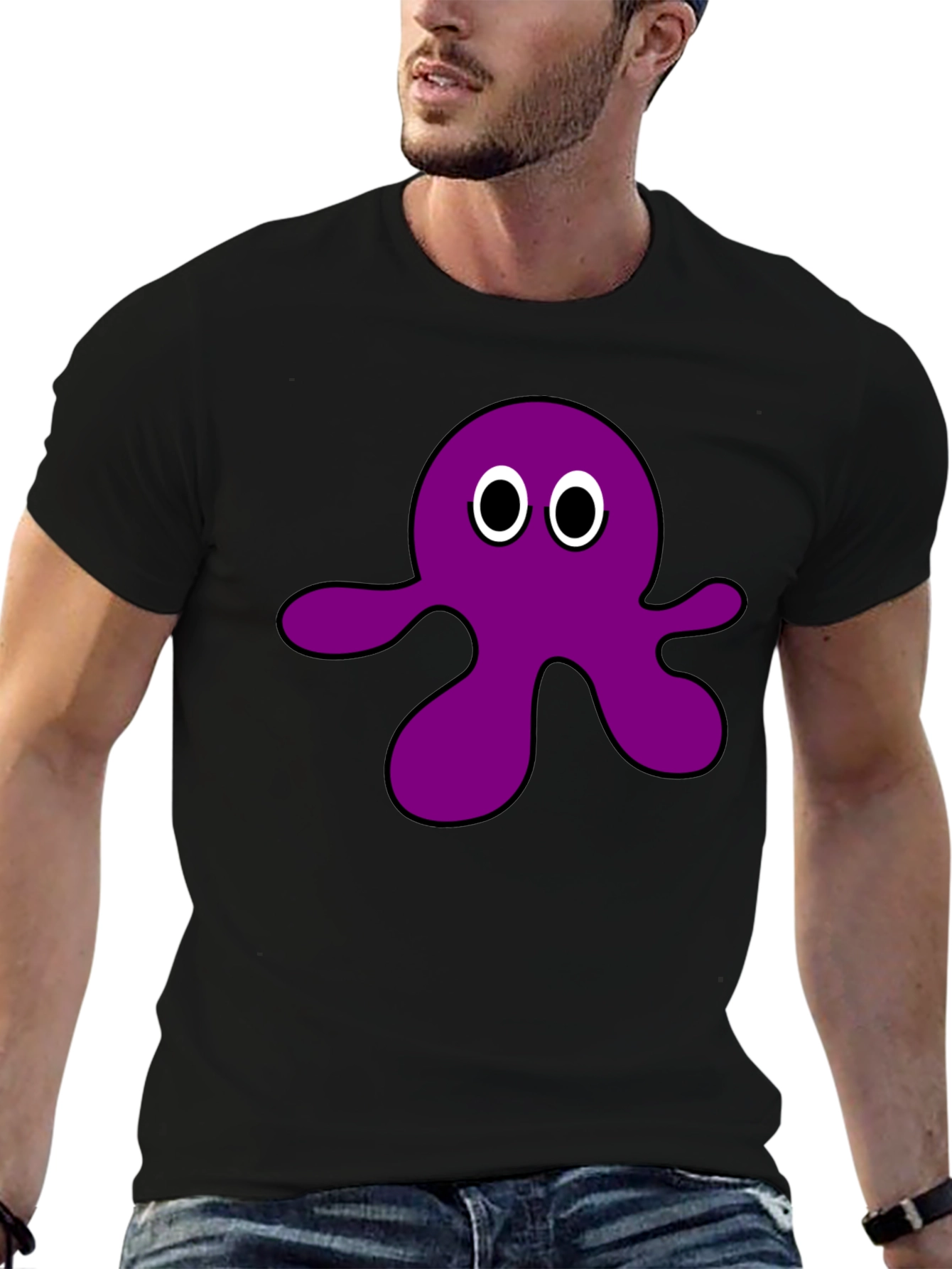 Black Purple Octopus Graphic Tee - Casual Comfort view 6