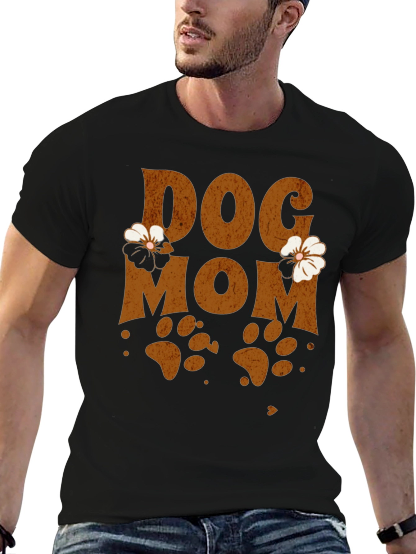 Black Dog Mom Floral Graphic Tee view 6