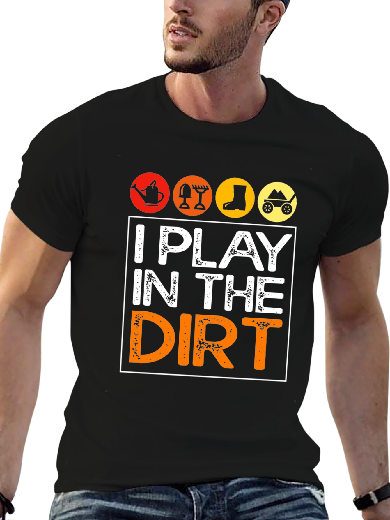 Black I Play in the Dirt Gardening Graphic Tee view 6