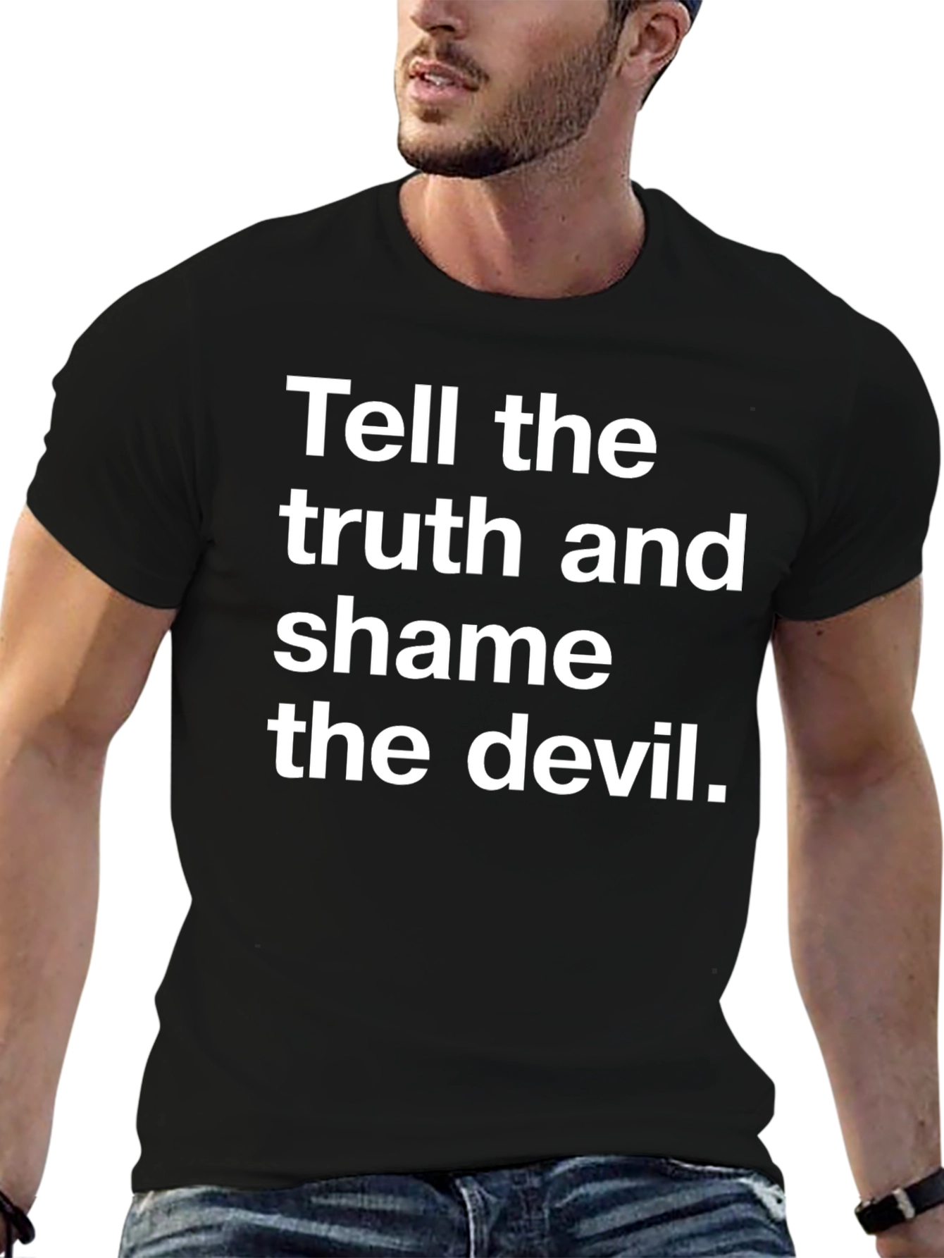 Black Truth and Shame Black Graphic Tee view 6