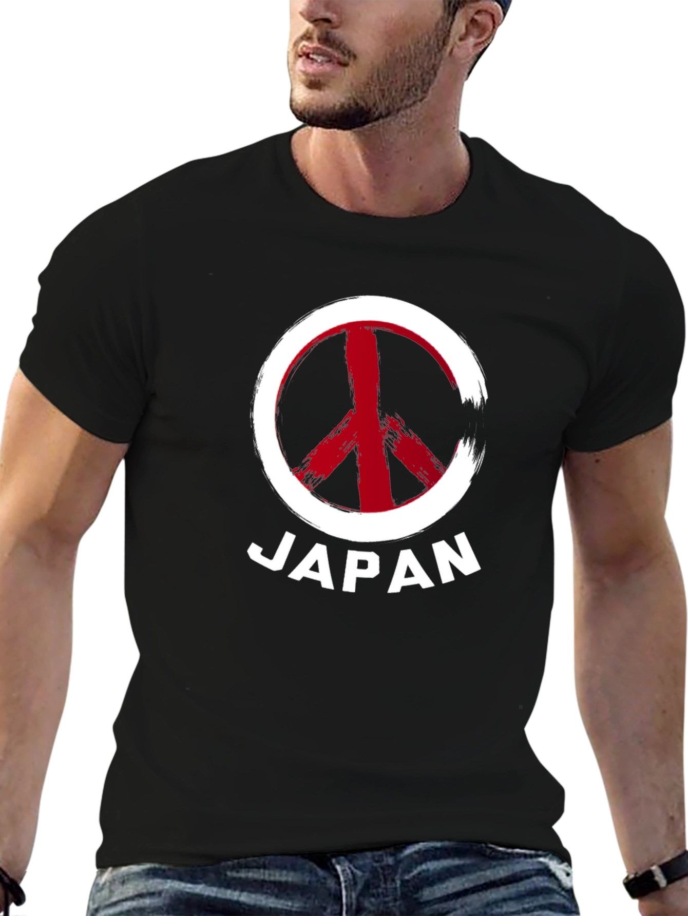 Black Japan Peace Sign Graphic Tee - Stylish Comfort view 6