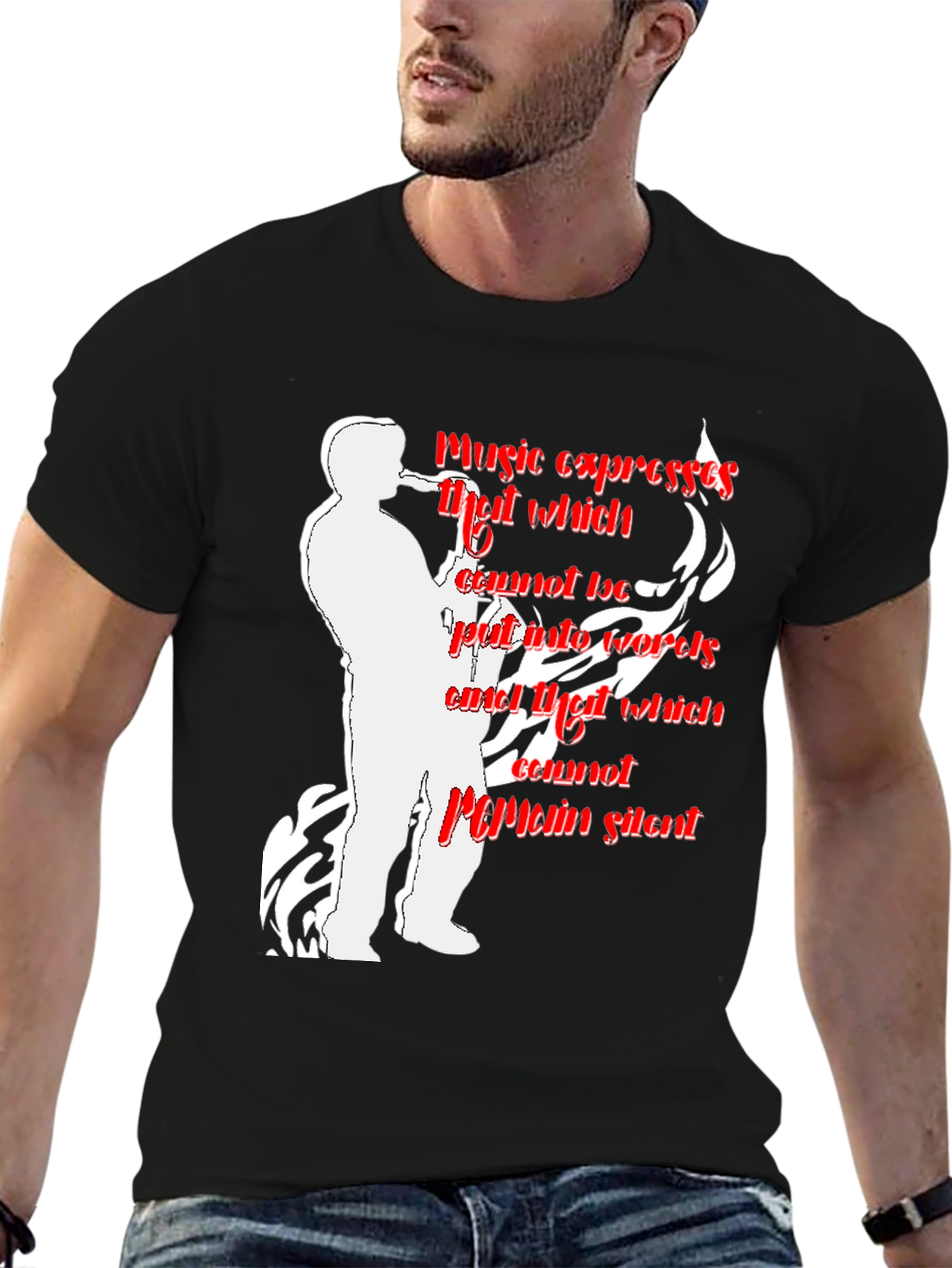 Black Music Expresses T-Shirt - Saxophone Player view 6