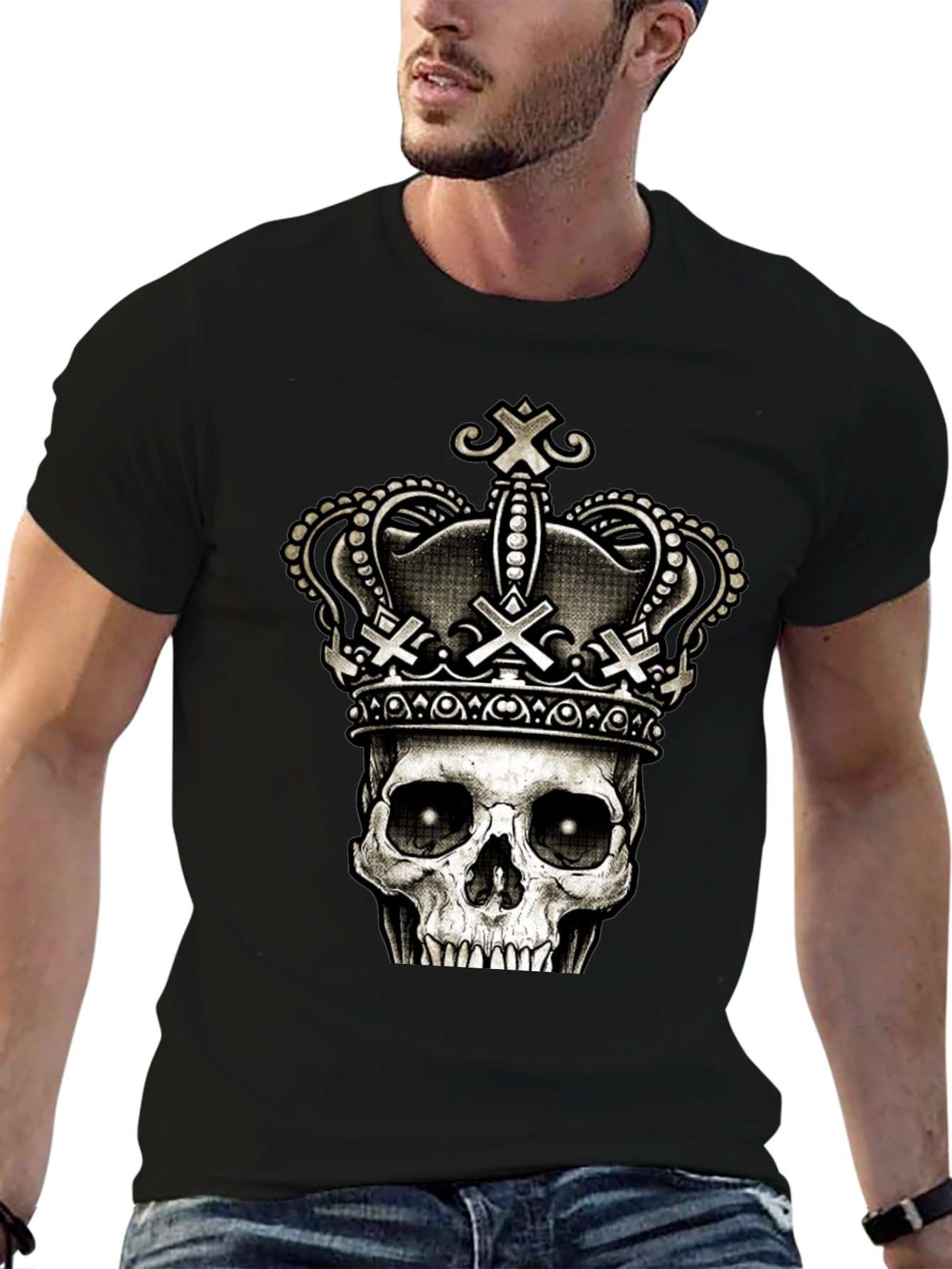 Black Skull King T-Shirt - Grim Style view 6