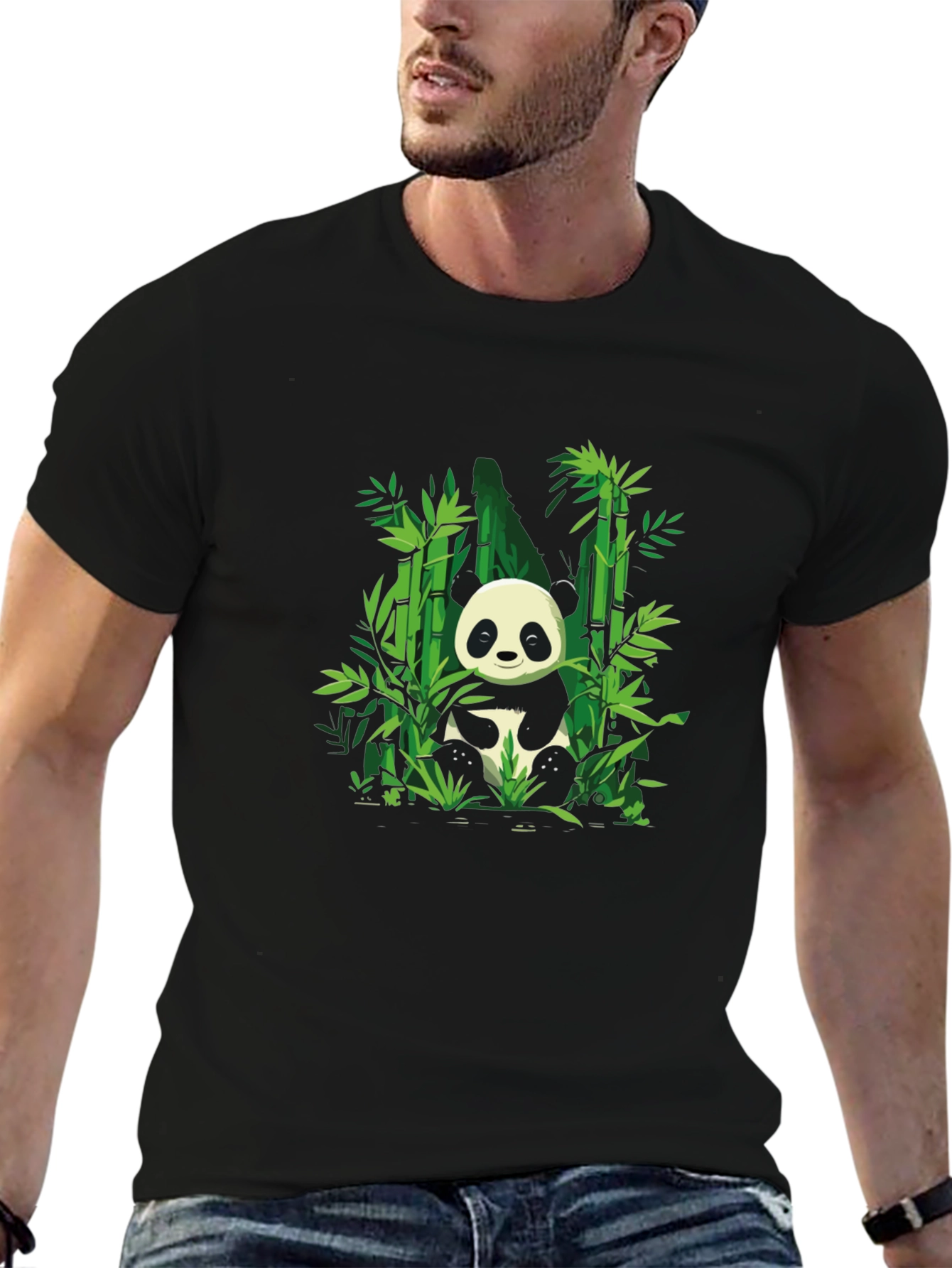 Black Panda Bamboo Graphic T-Shirt - Soft Cotton Blend view 6
