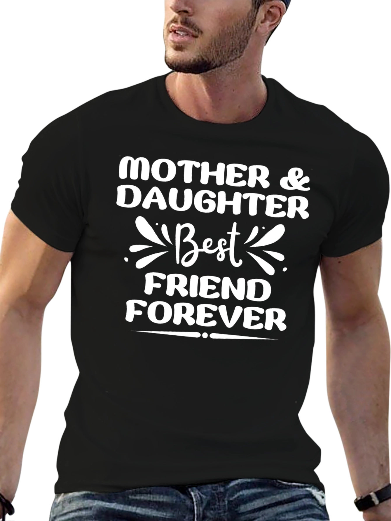 Black Mother & Daughter Best Friend Forever Black T-Shirt view 6
