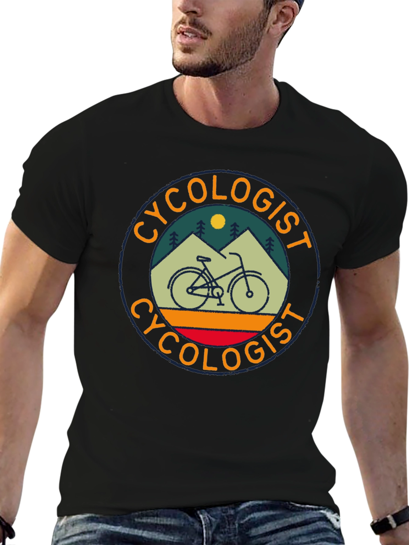 Black Cycologist T-Shirt - Bike Lover Tee view 6