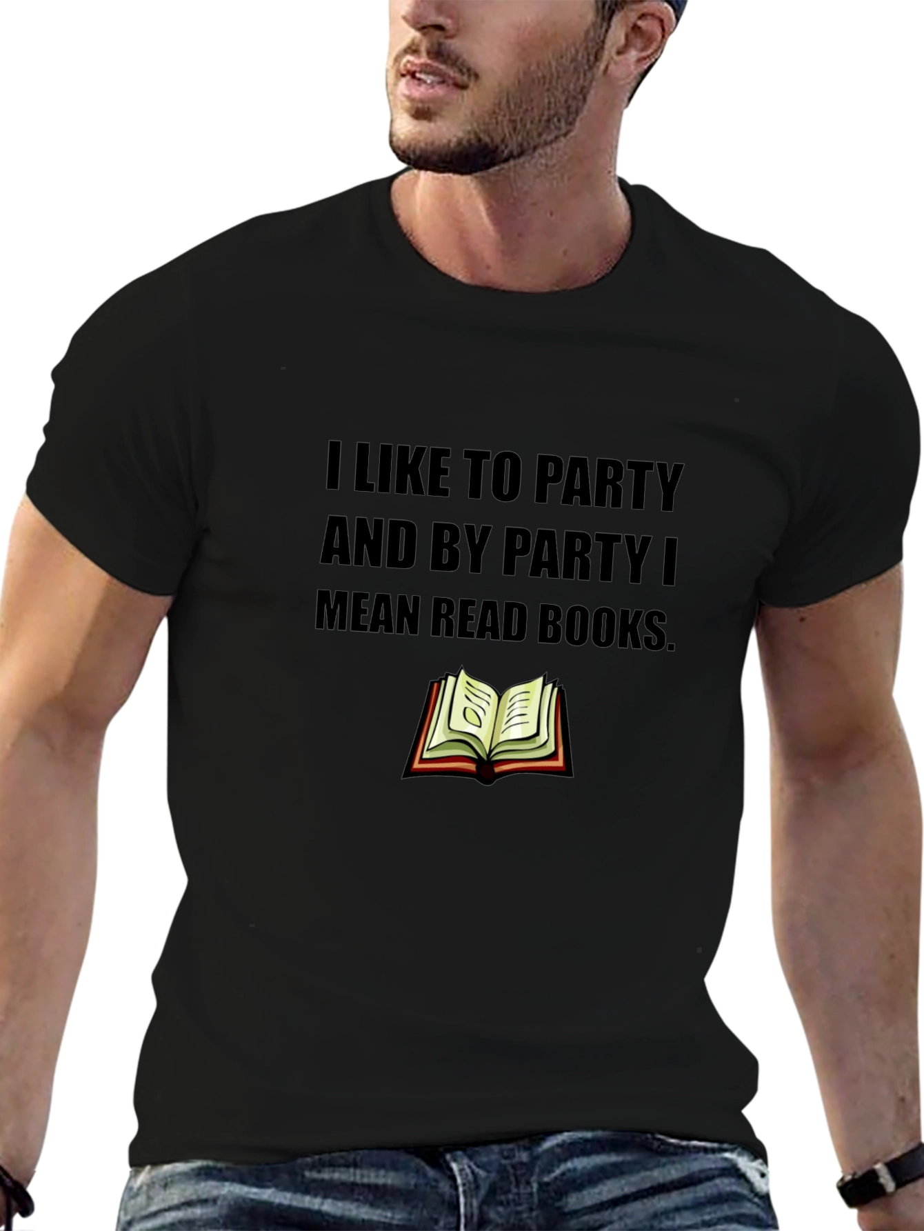 Black Party Means Books Black Graphic Tee view 6