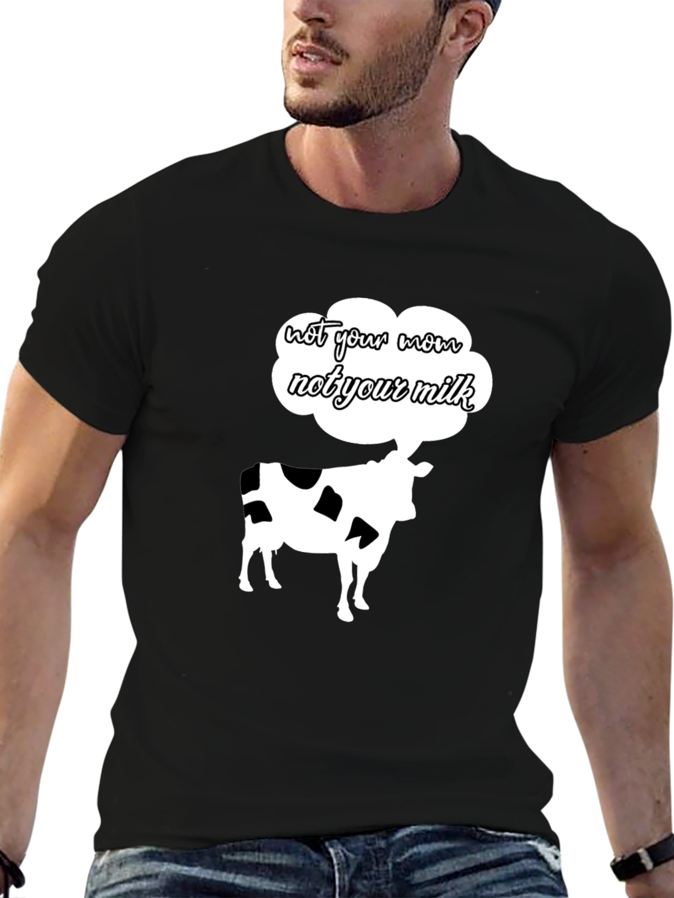 Black Cow "Not Your Mom" Graphic T-Shirt - Black view 6