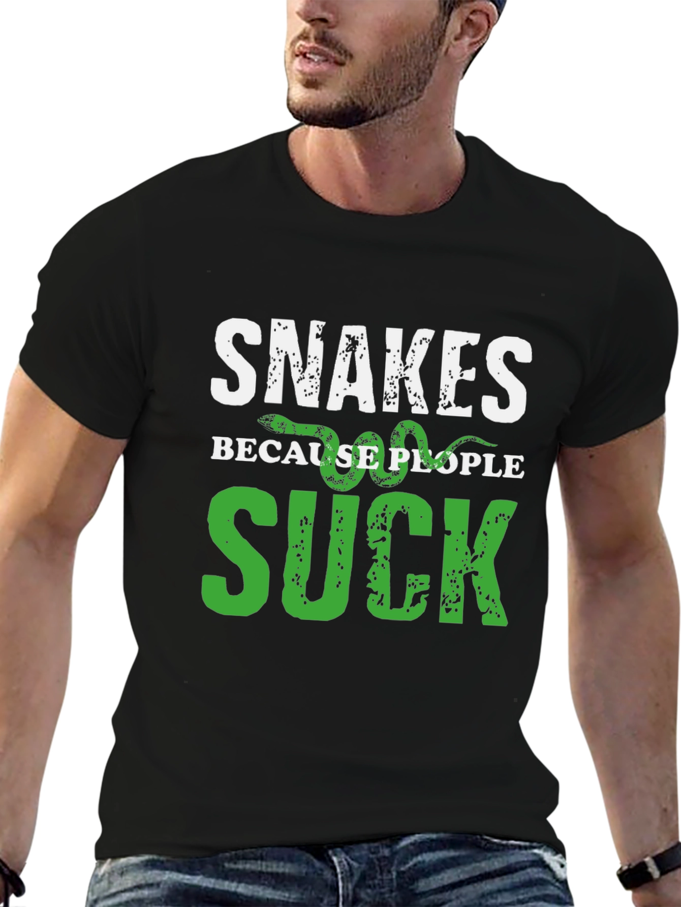 Black Snakes Because People Suck T-Shirt view 6