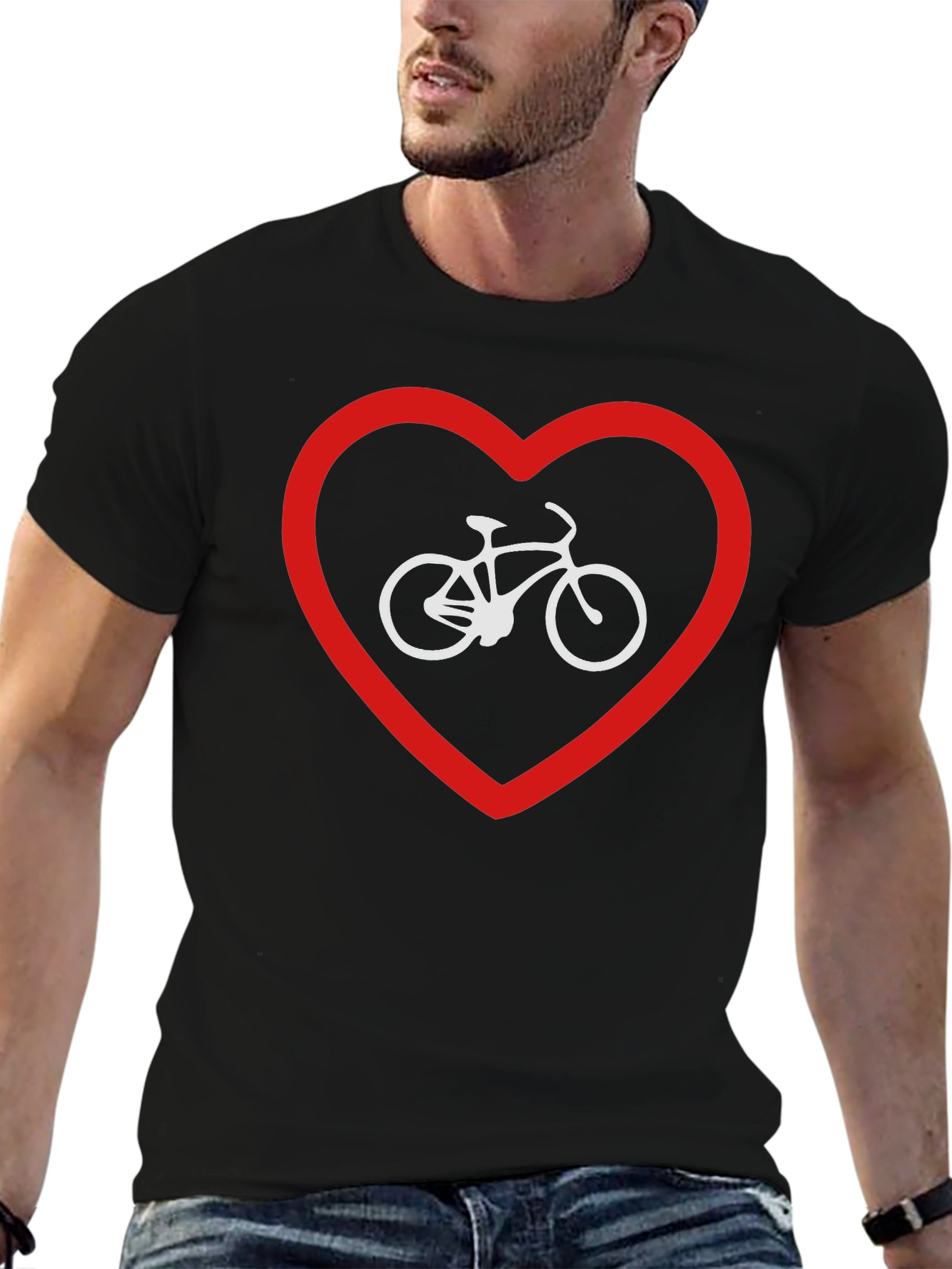 Black Bike Love Graphic Tee - Black Cotton Blend view 6