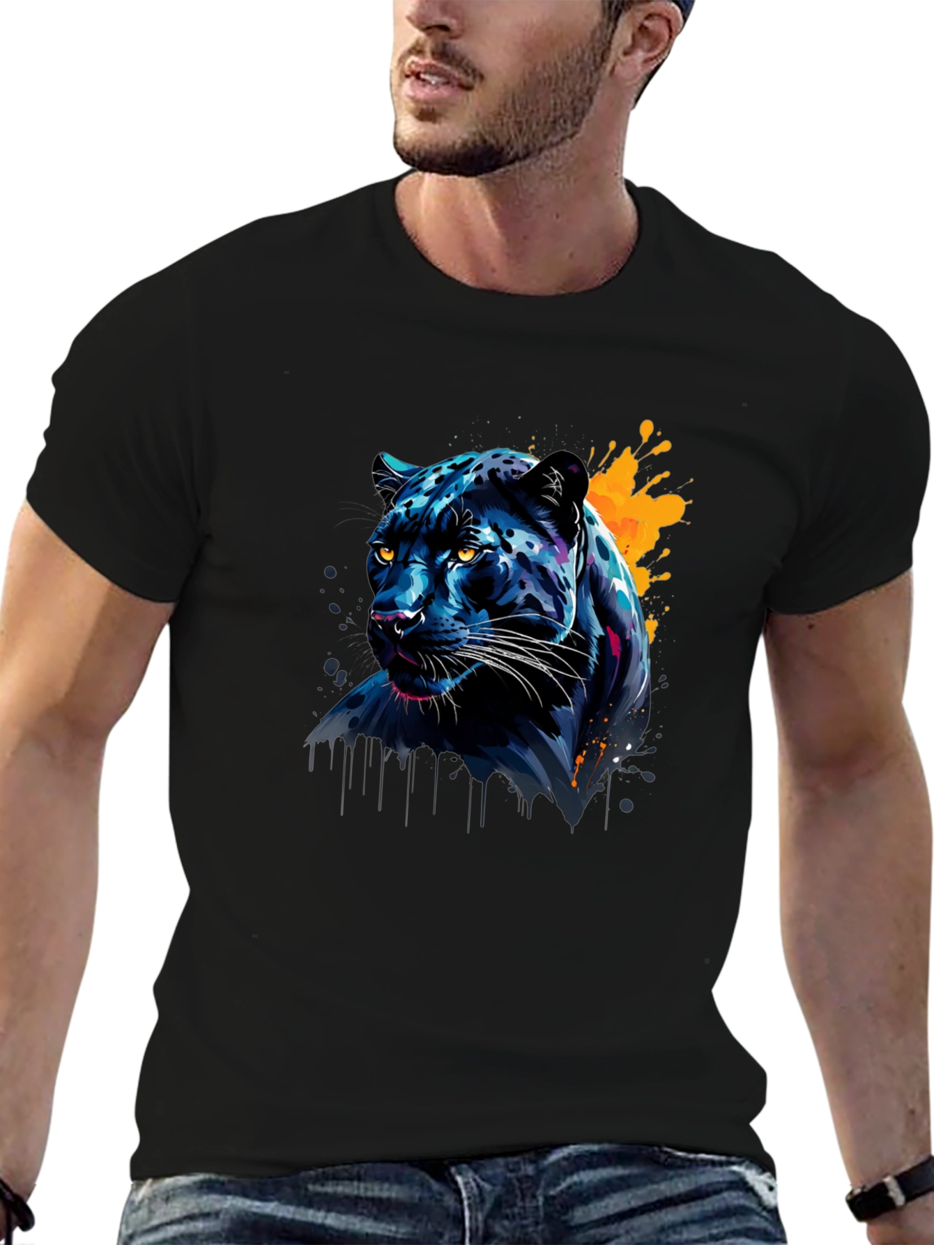 Black Bold Black Panther Graphic T-Shirt view 6