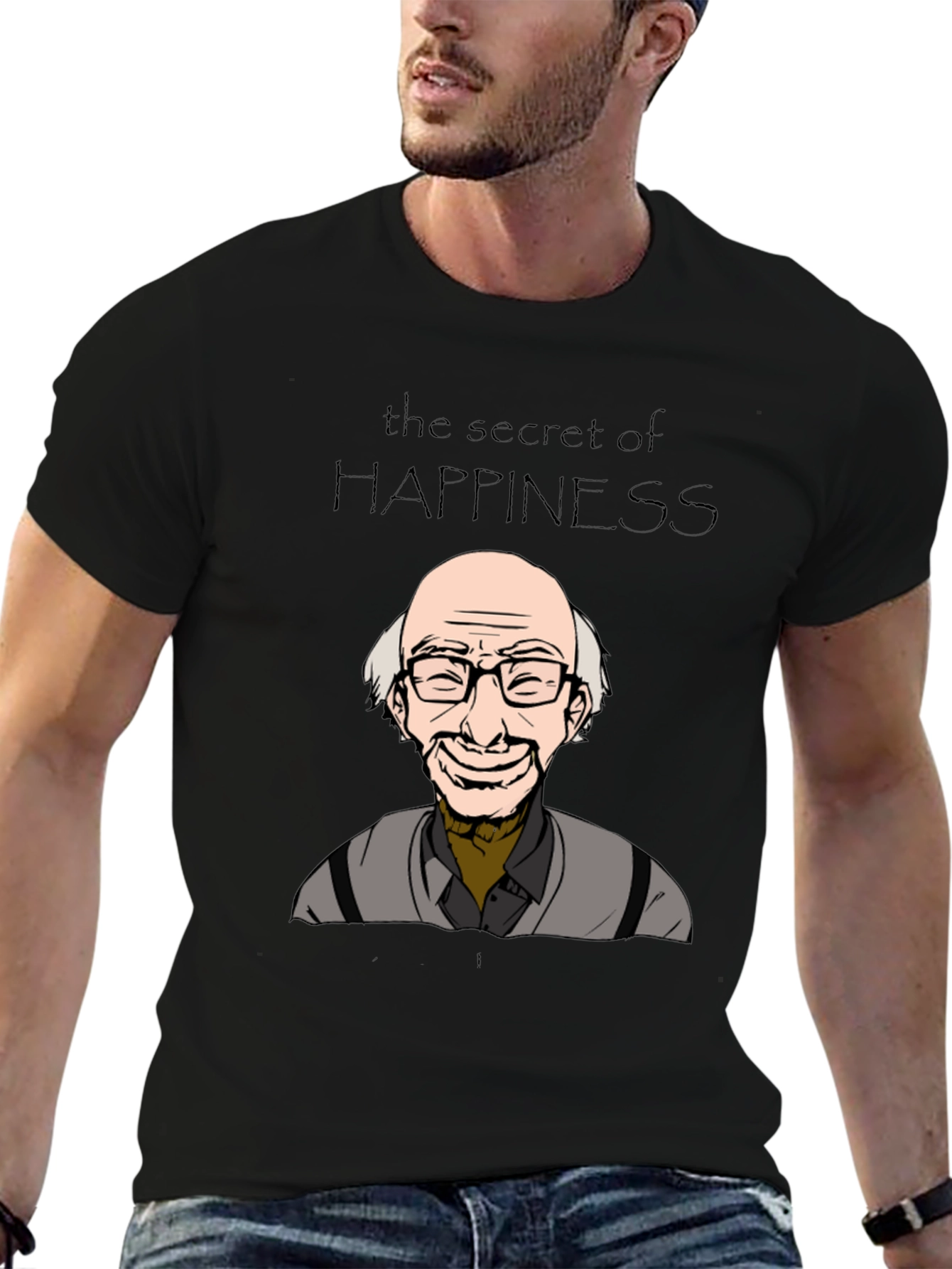 Black Secret of Happiness T-Shirt - Uncle Iroh Style view 6