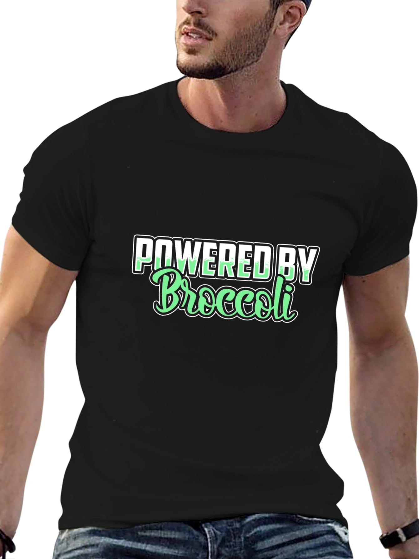 Black Powered by Broccoli Graphic Tee view 6