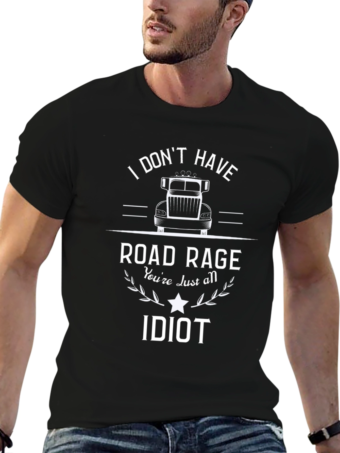Black Road Rage Trucker T-Shirt - Funny Sarcastic Tee view 6