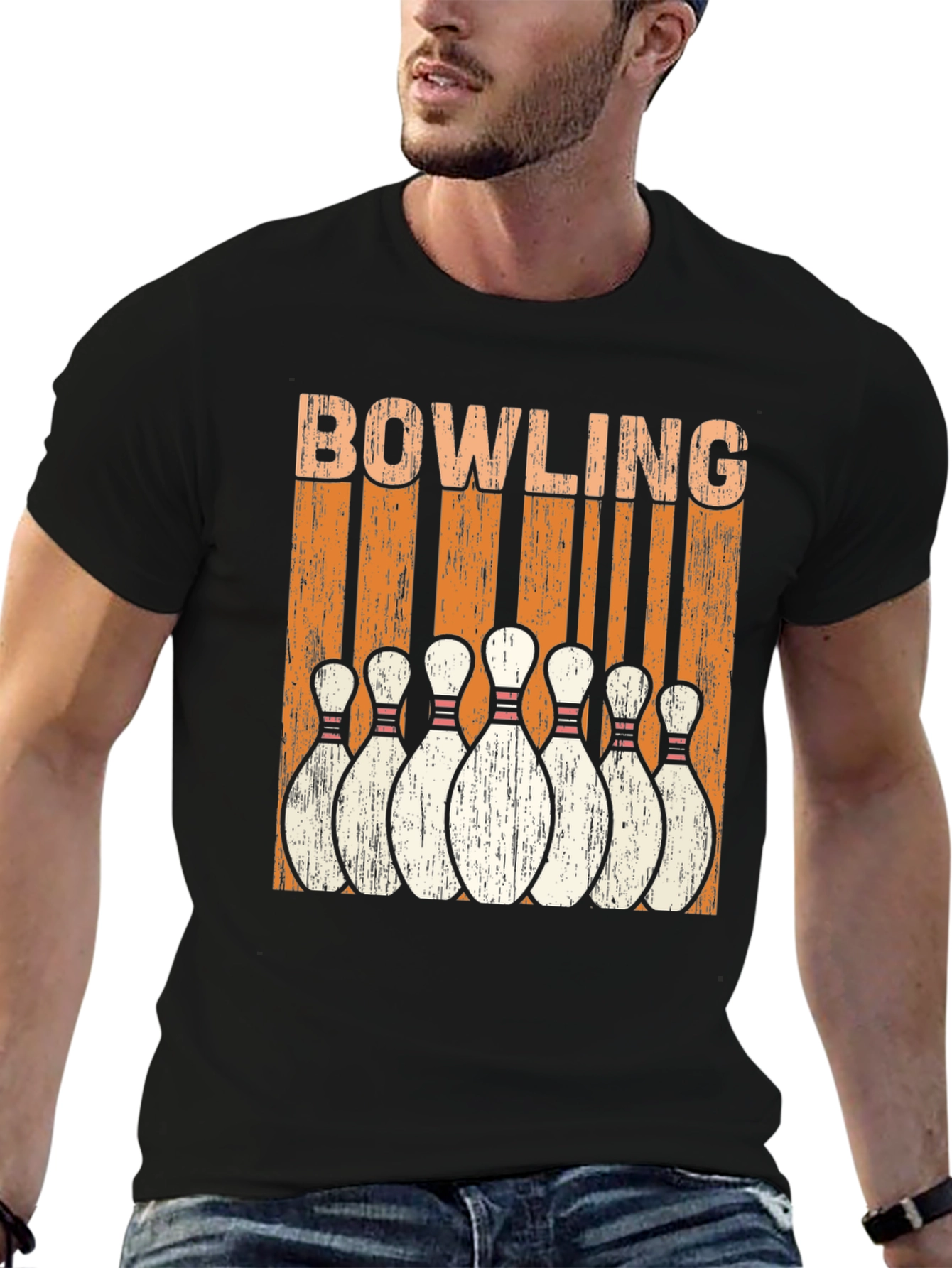 Black Bowling Pins Graphic T-Shirt view 6